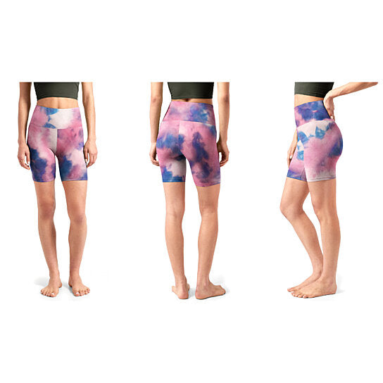 5-Pack: Women's High Waisted Tie Dye Athletic Biker Shorts Pay With Paypal Online