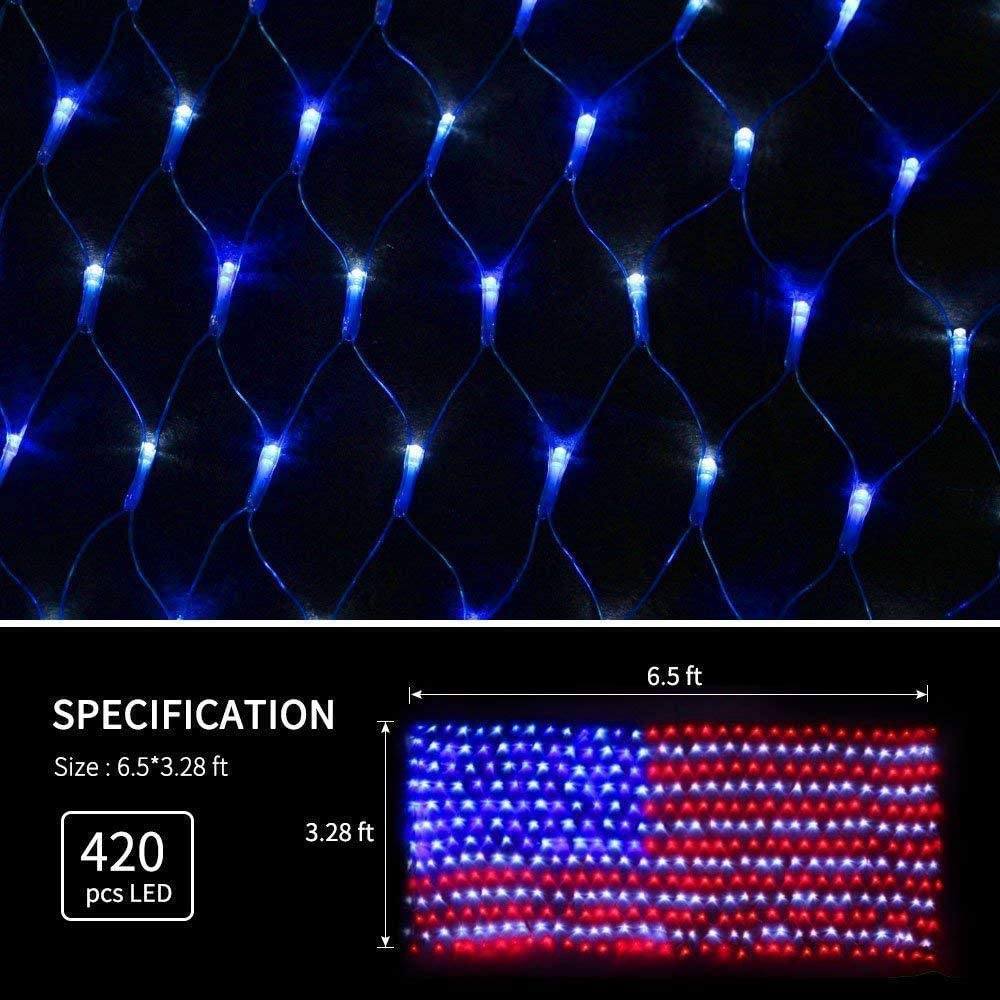 420 LED American Advanced Flag String Lights Free Shipping 100% Guaranteed