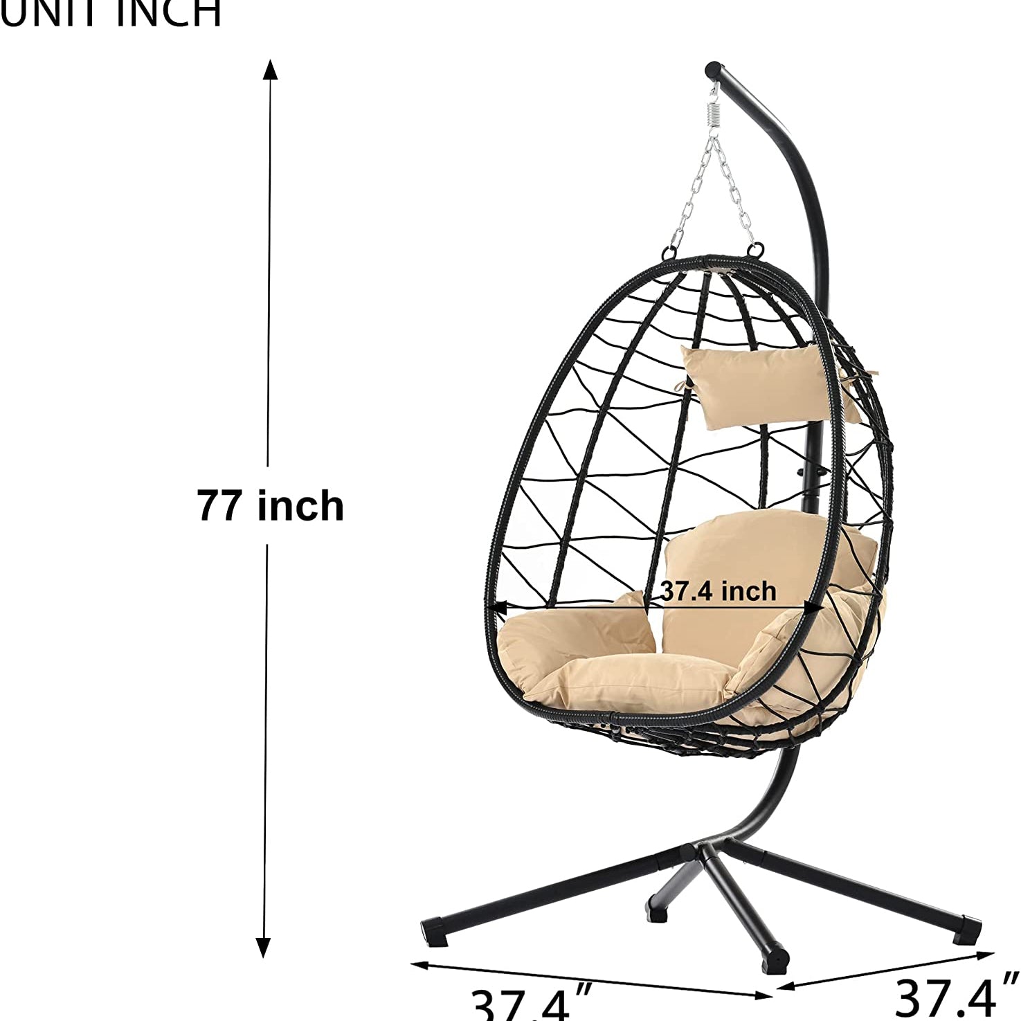 Hanging Egg Chair, Outdoor Indoor Swing Chair Cheap Sale 100% Original