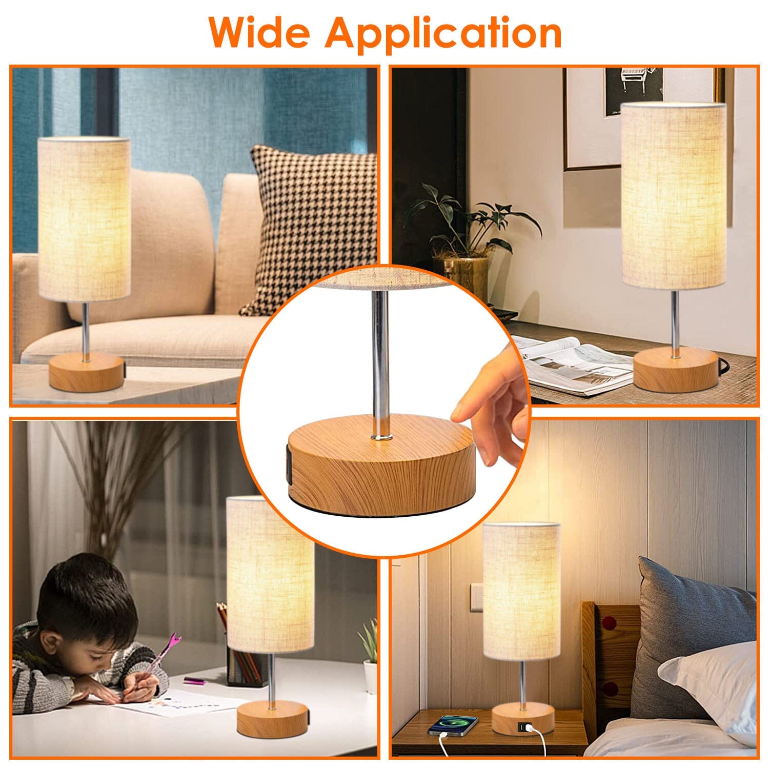 Touch Control Table Lamp 3-Way Dimmable Nightstand Beside Lamp New For Sale