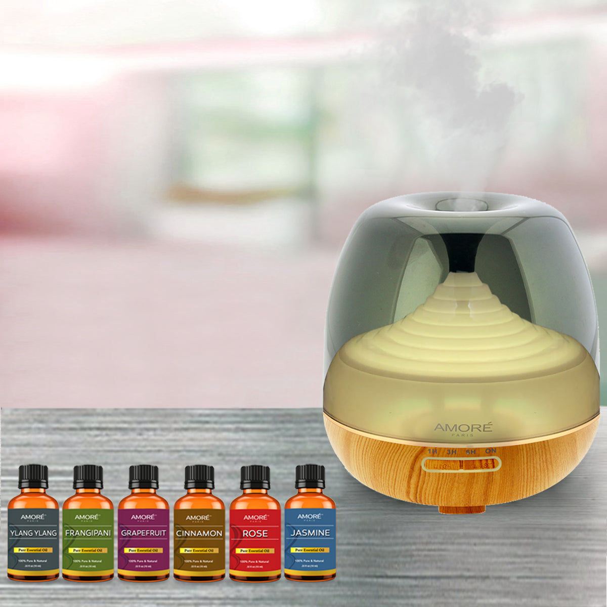 7-Piece: Premium Ultrasonic Aromatherapy Cool Mist Humidifier Diffuser with Essential Oil Gift Set Discount Visit New