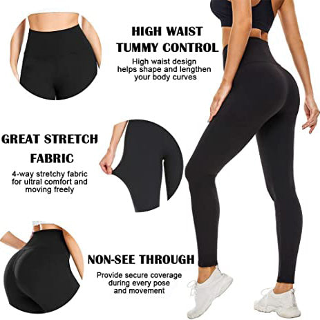 3-Pack: Women's Leggings No See Through Workout High Waist Tummy Control Yoga Pants Manchester Sale Online