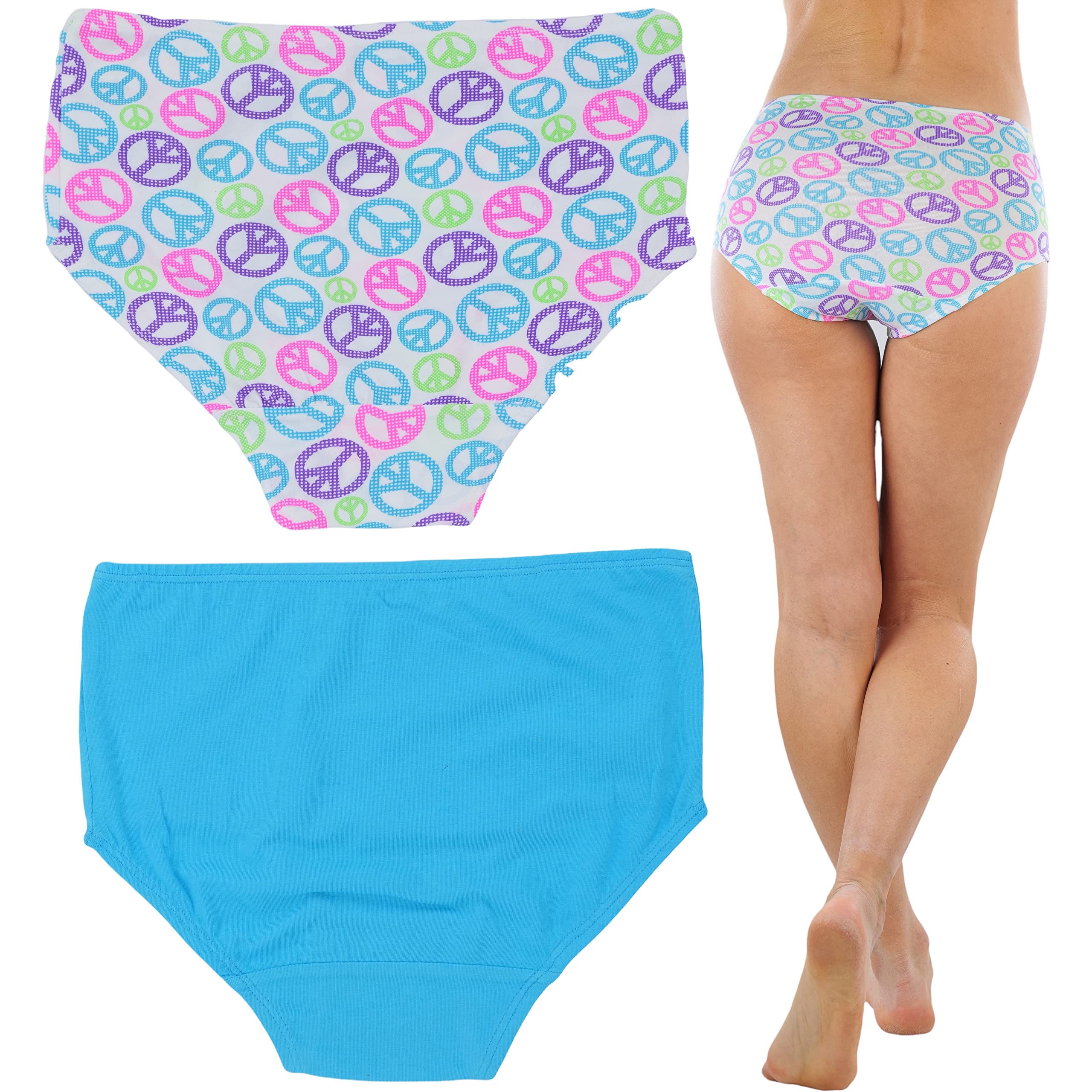 6-Pack: ToBeInStyle Women's High Waisted Peace and Polka Dot Gridle Panties Order