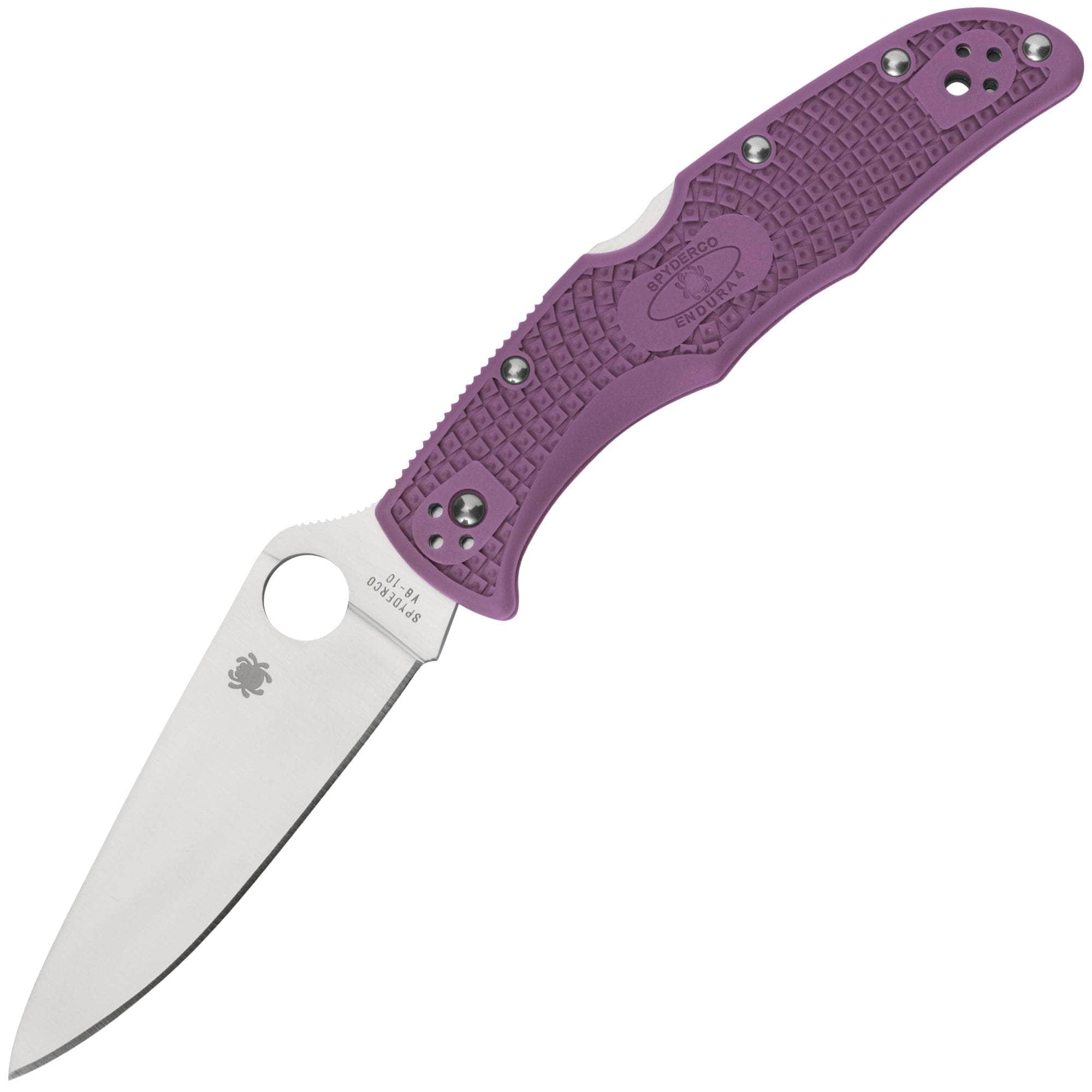 Spyderco Endura 4, 3.75 VG10 Blade, Purple FRN Handle - C10FPPR Free Shipping