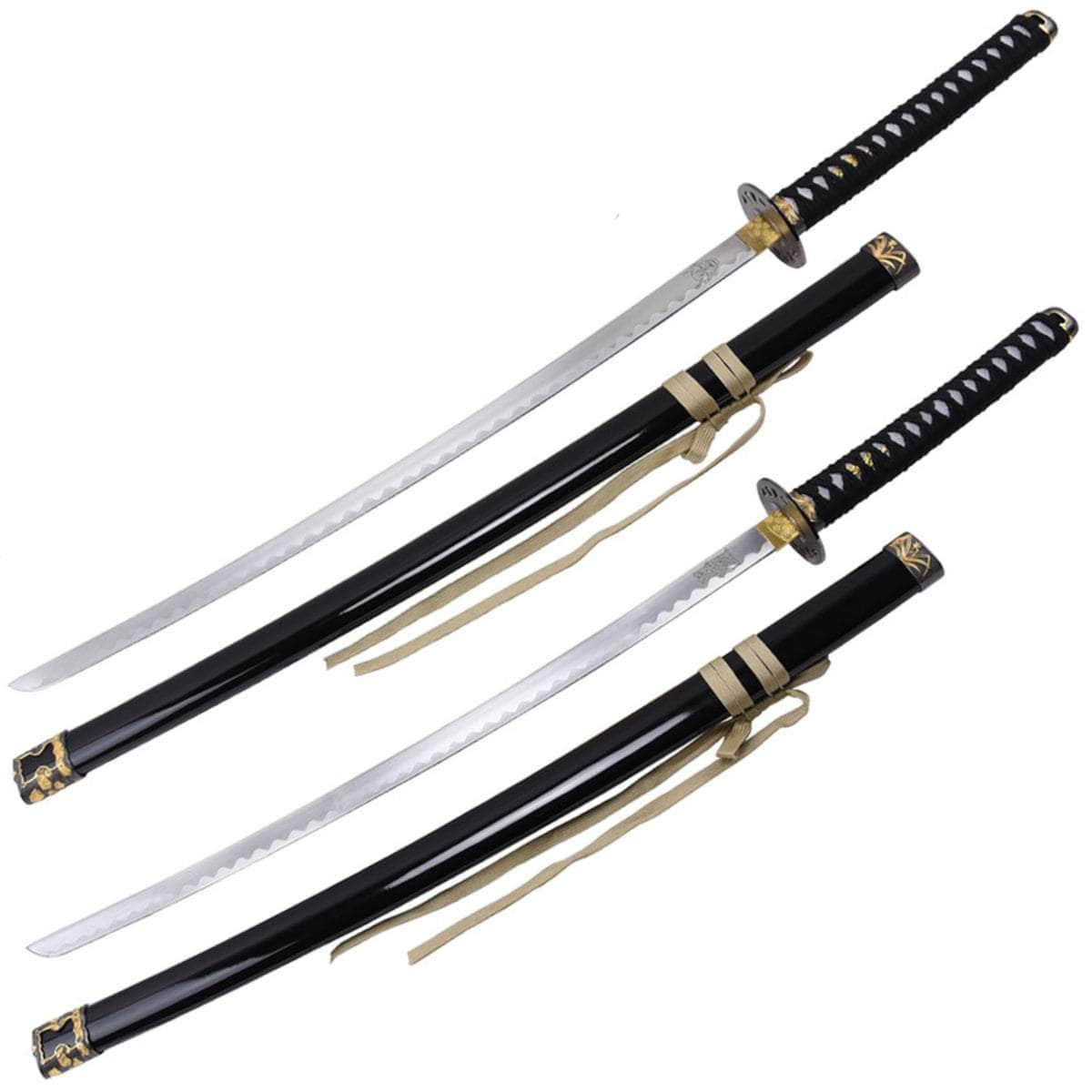 Kill Bill Sword Set, Demon & Bride Matching Swords, Gold Edition Display Stand Manchester Cheap Pice