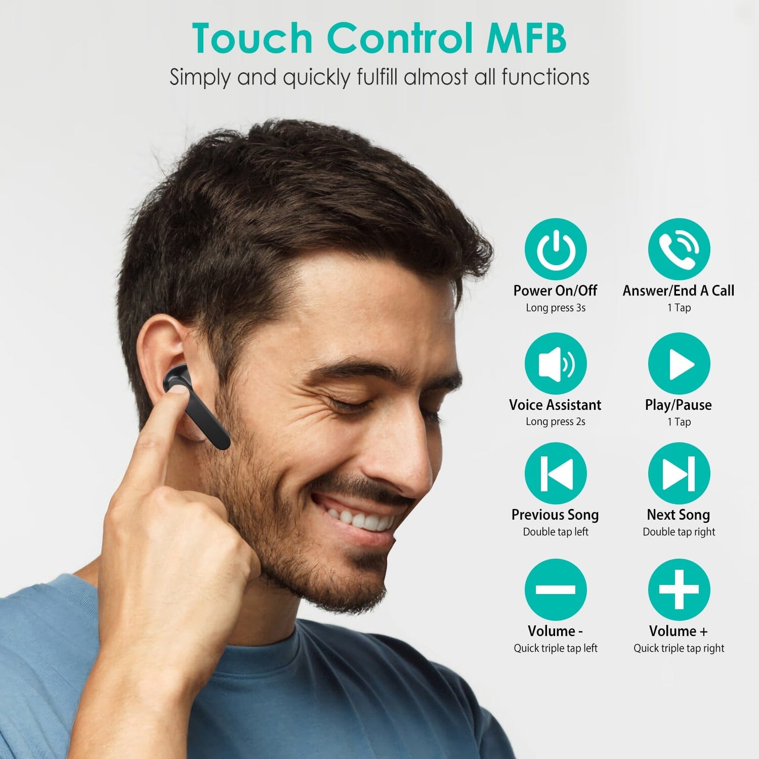 True Wireless Stereo V5.1 Earbuds Touch Control Sale Online Online