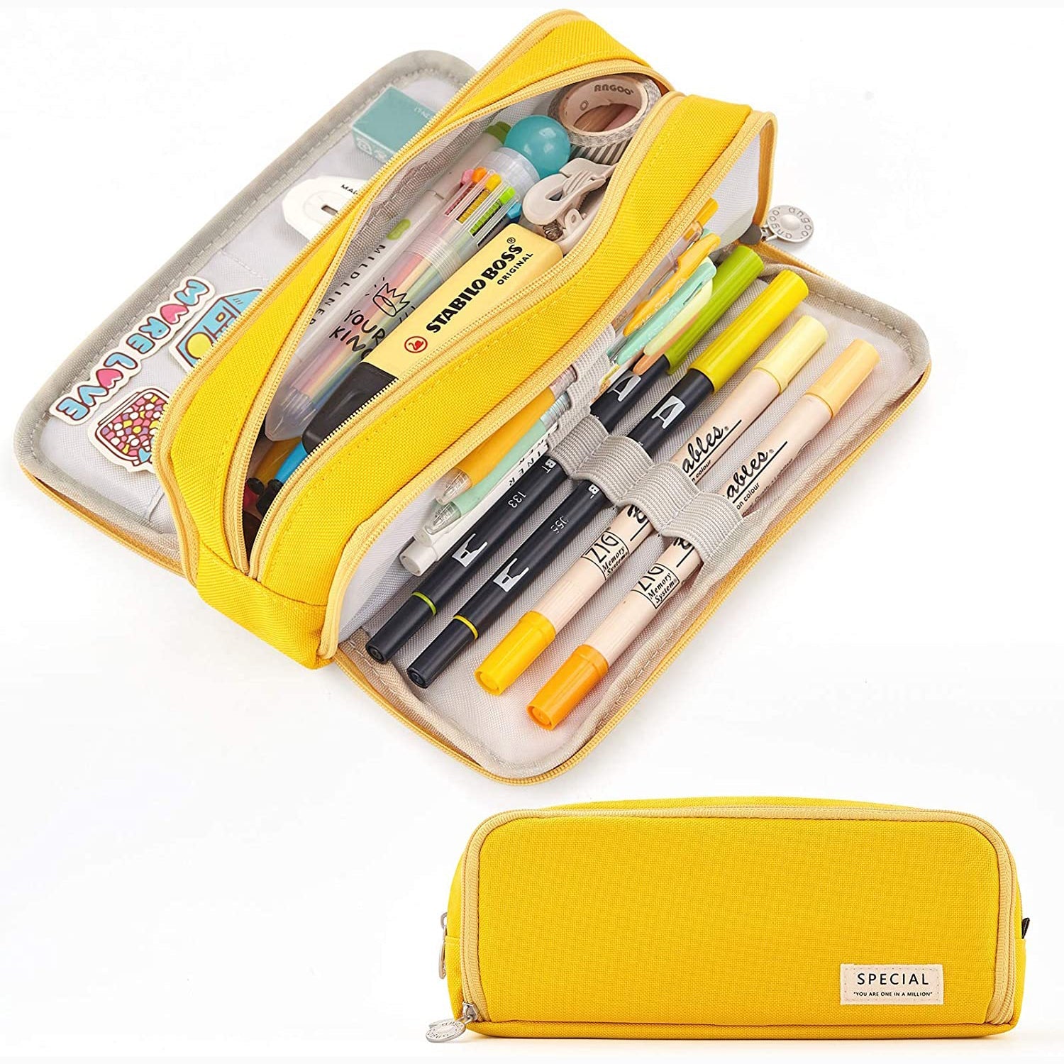 Large Capacity 3 Compartment Pouch Pencil Case Buy Cheap Pices