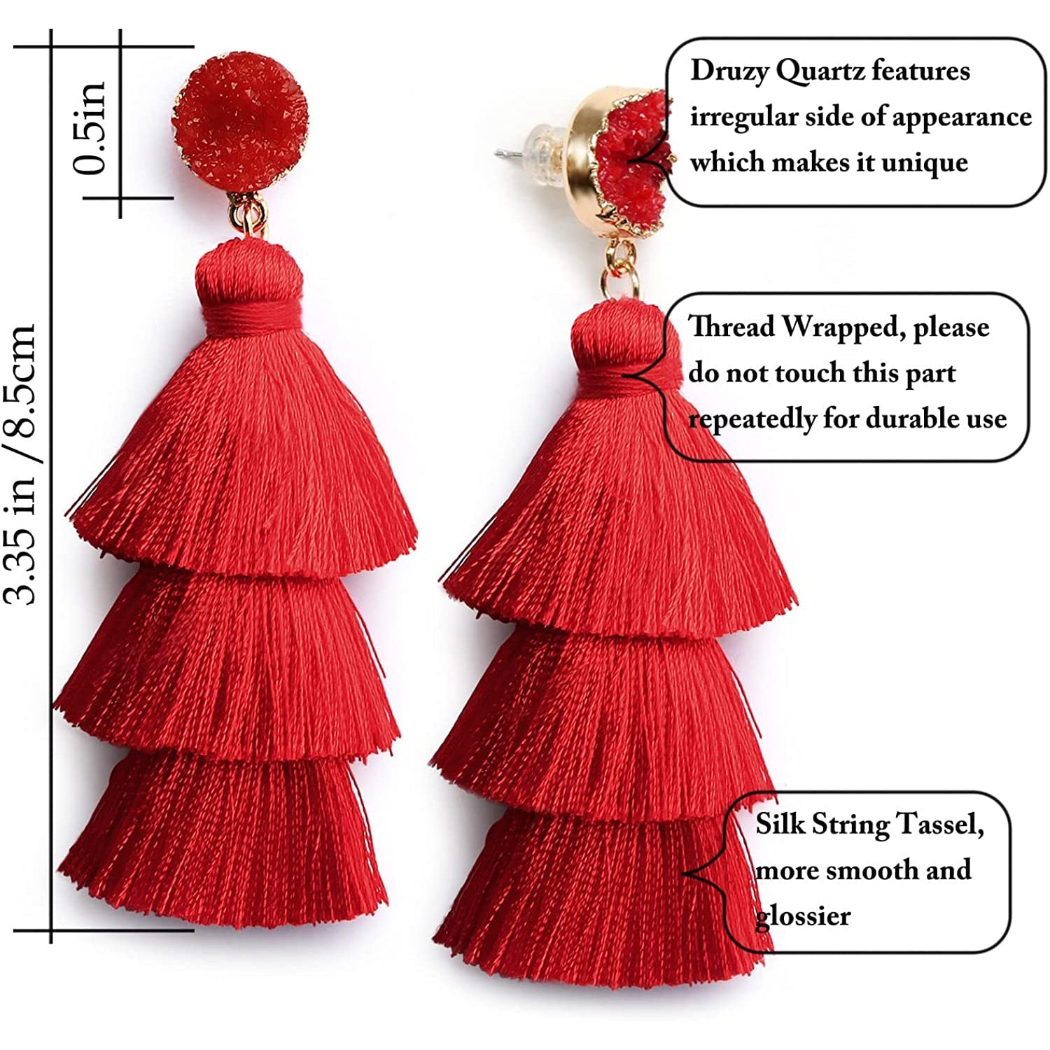 Me&Hz Colorful Layered Tassel Earrings Discount The Cheapest