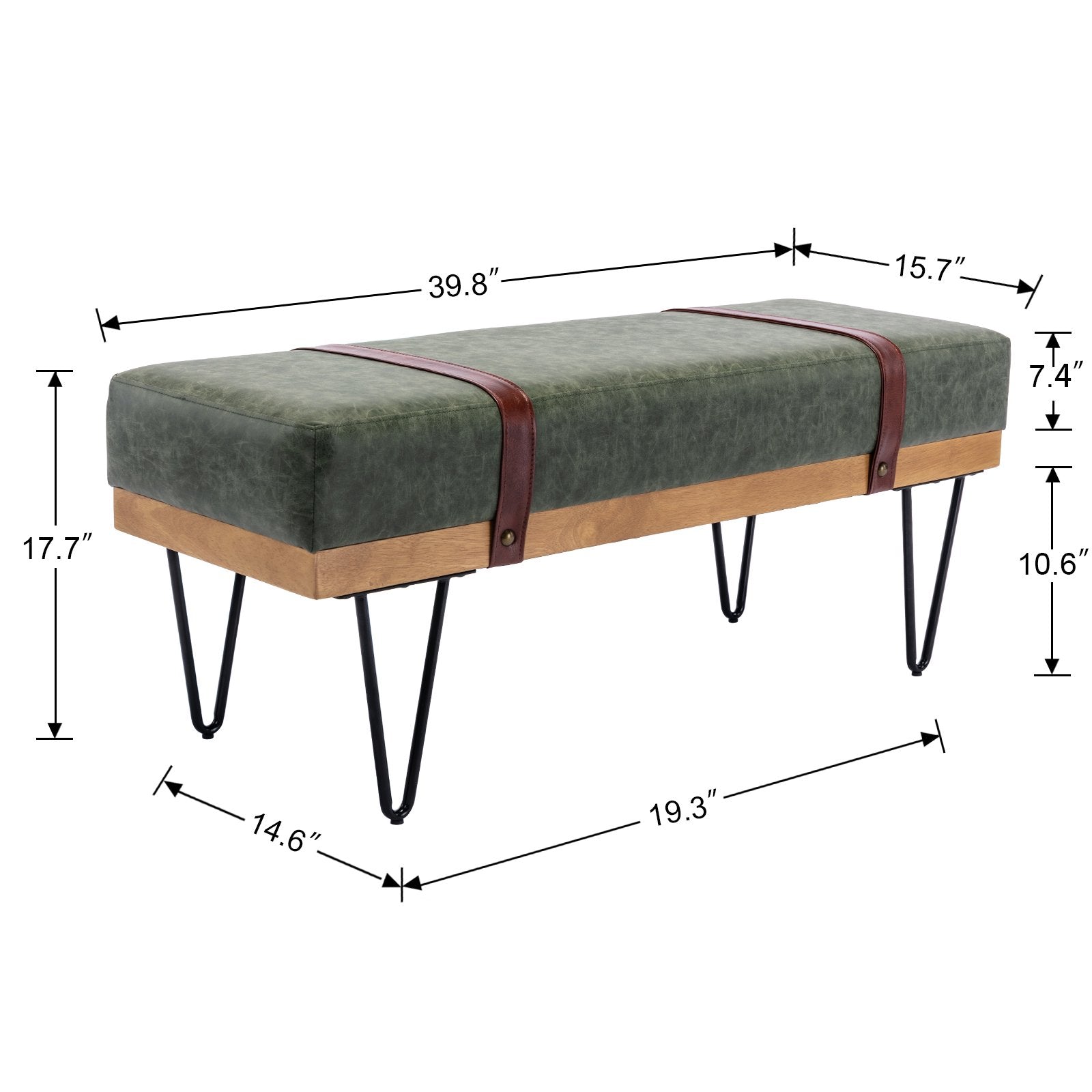 Bench for Bedroom Entryway Linen Ottoman Fabric Upholstered with Soft Cushion and Solid Wood Frame Cheapest Pice