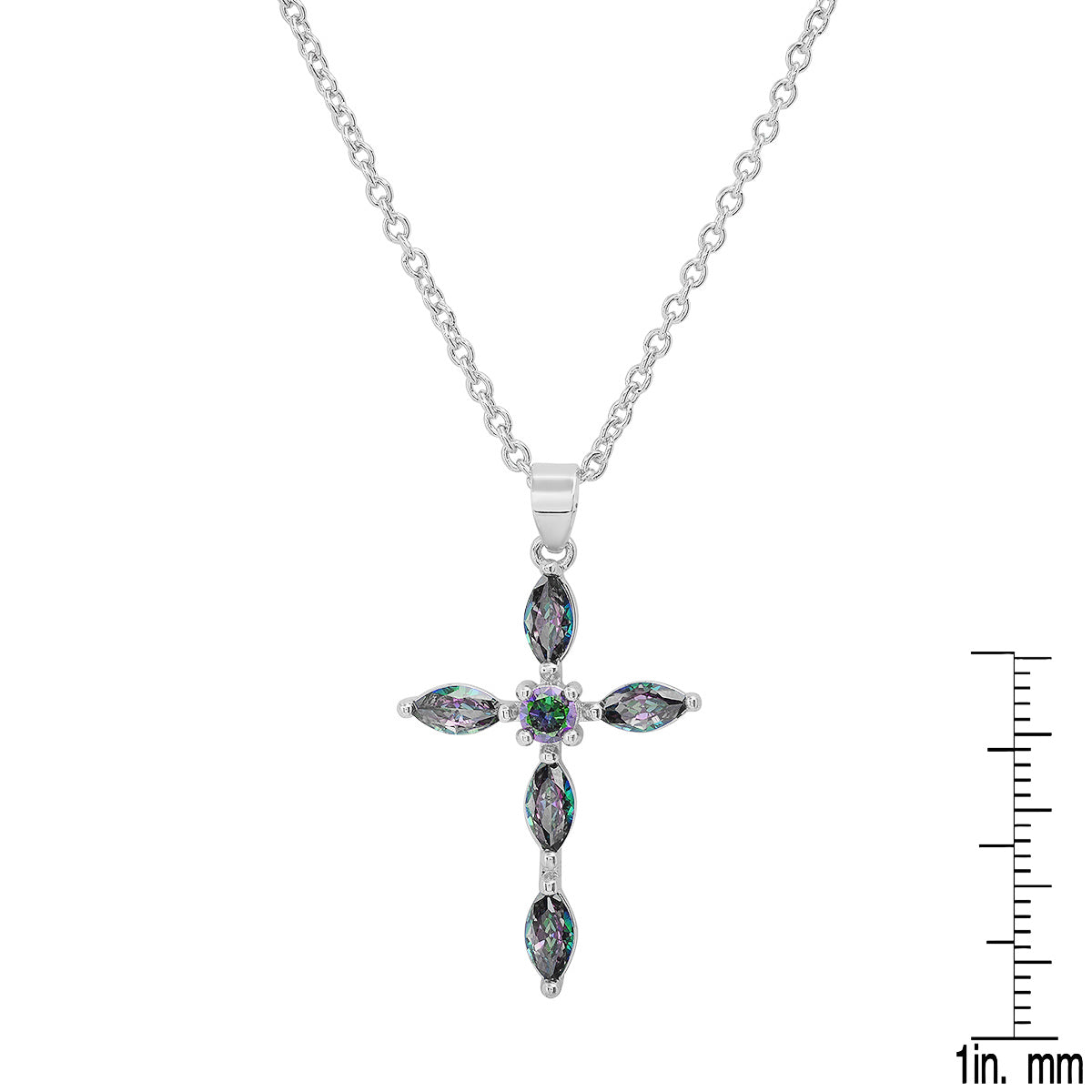 Ladies 18k Gold/White Gold Plated Brass Simulated Cross Pendant Sale With Credit Card