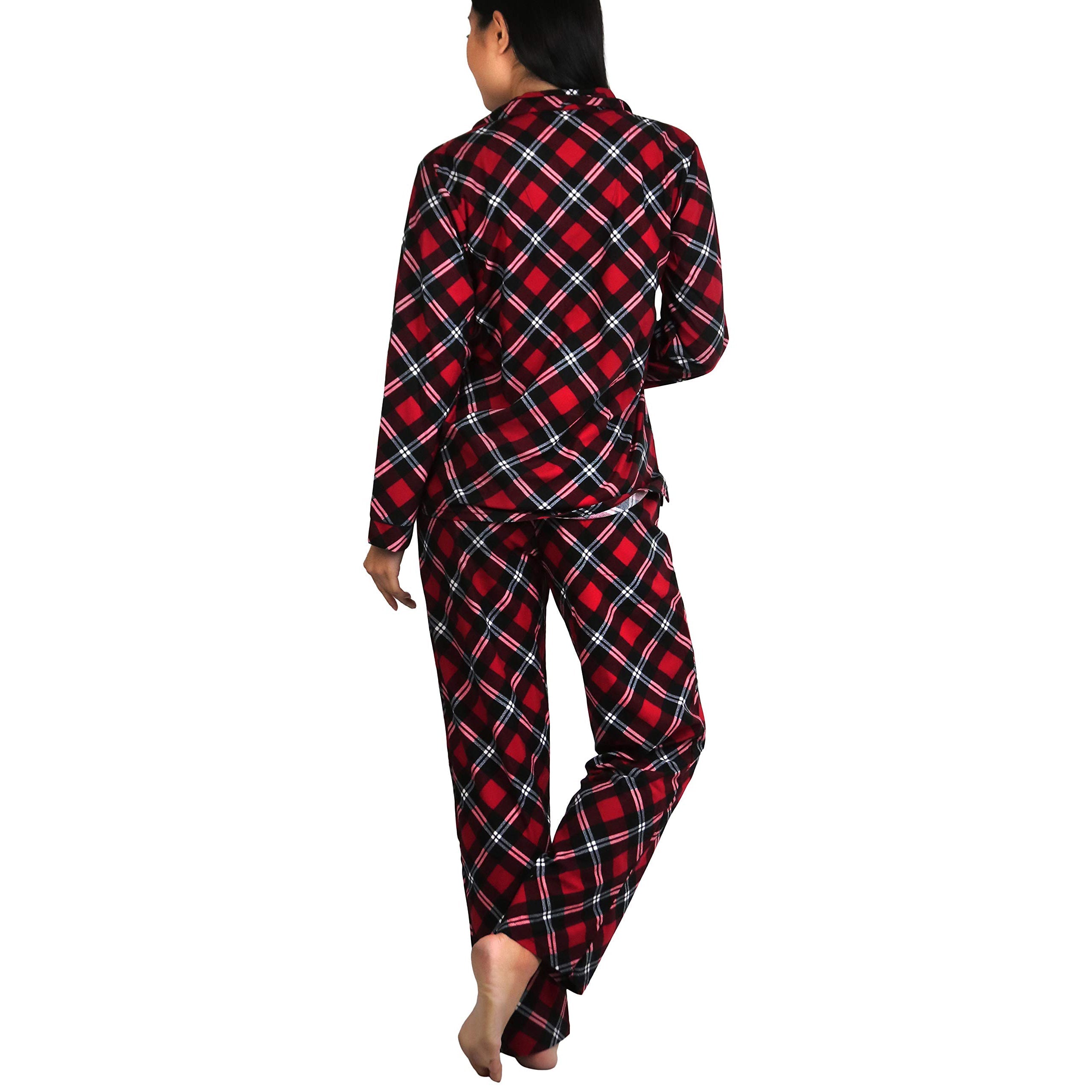 2-Piece Set: ToBeInStyle Women's Long Sleeve Button Down Top and Drawstring Bottom Pajama Set Cheap View