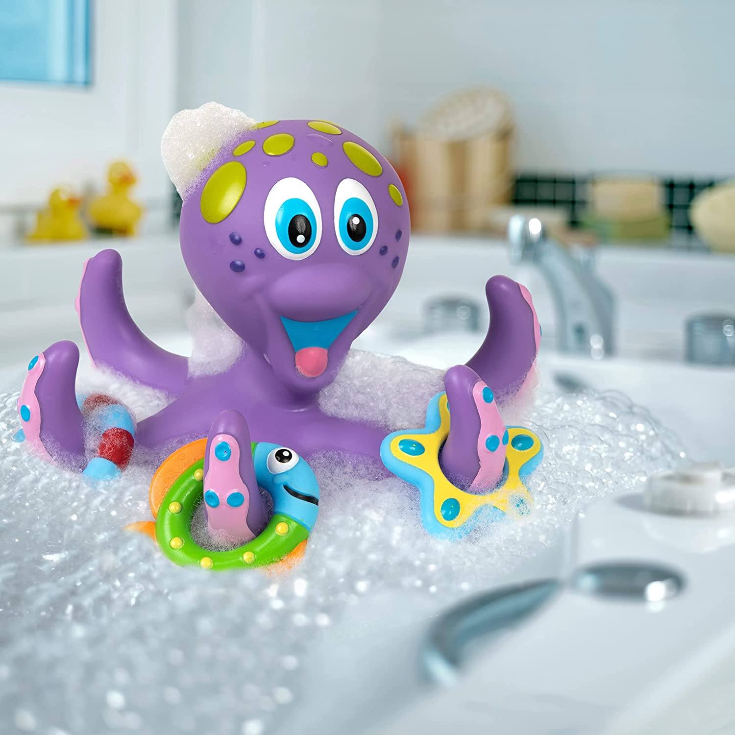 Nuby Floating Purple Octopus with 3 Hoopla Rings Interactive Bath Toy Free Shipping Outlet Store