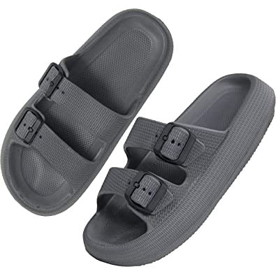 Pillow Sandals Thick Sole Adjustable Buckles EVA Cloud Slides Slippers Clearance Explore