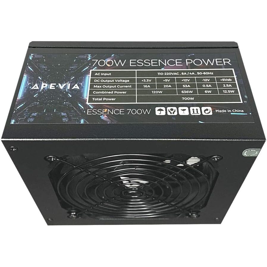 Apevia ATX-ES700W Essence 700W ATX Semi-Modular Gaming Power Supply with Auto-Thermally Controlled  (Refurbished) Cheap Sale Cost