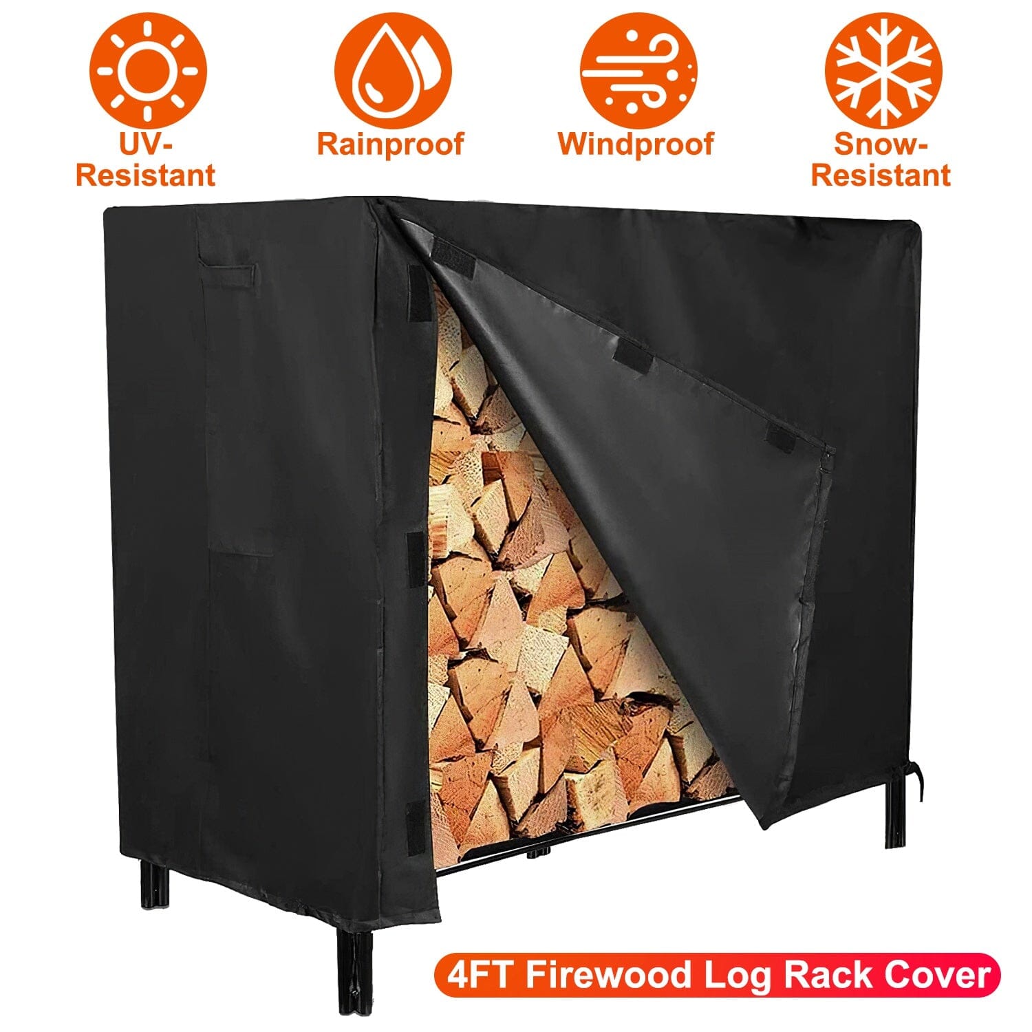 420D Oxford Fabric Firewood Rectangular Log Rack Cover Discount Best Pices