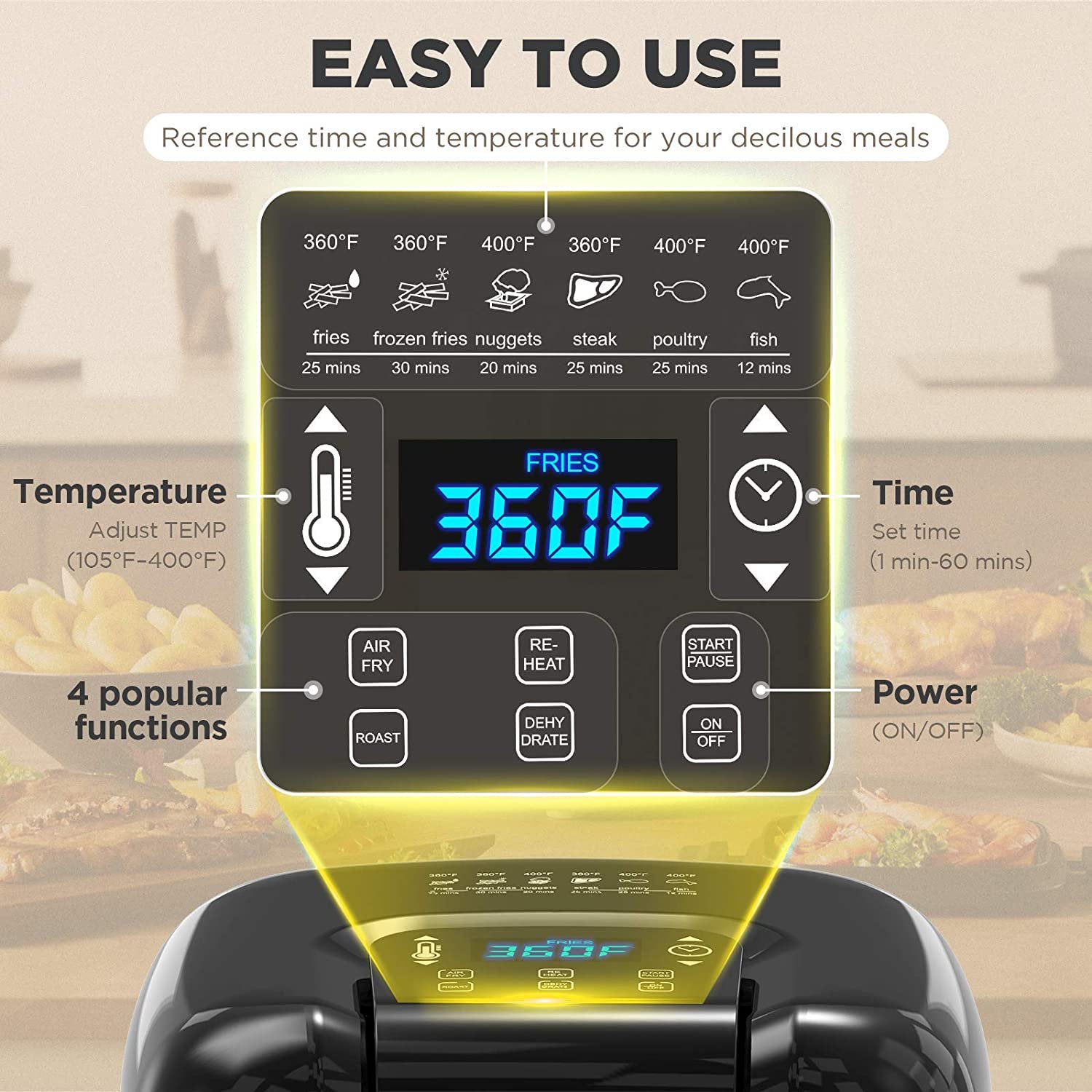 KOIOS 7.8 QT Large Air Fryer Dehydrator Outlet Lowest Pice
