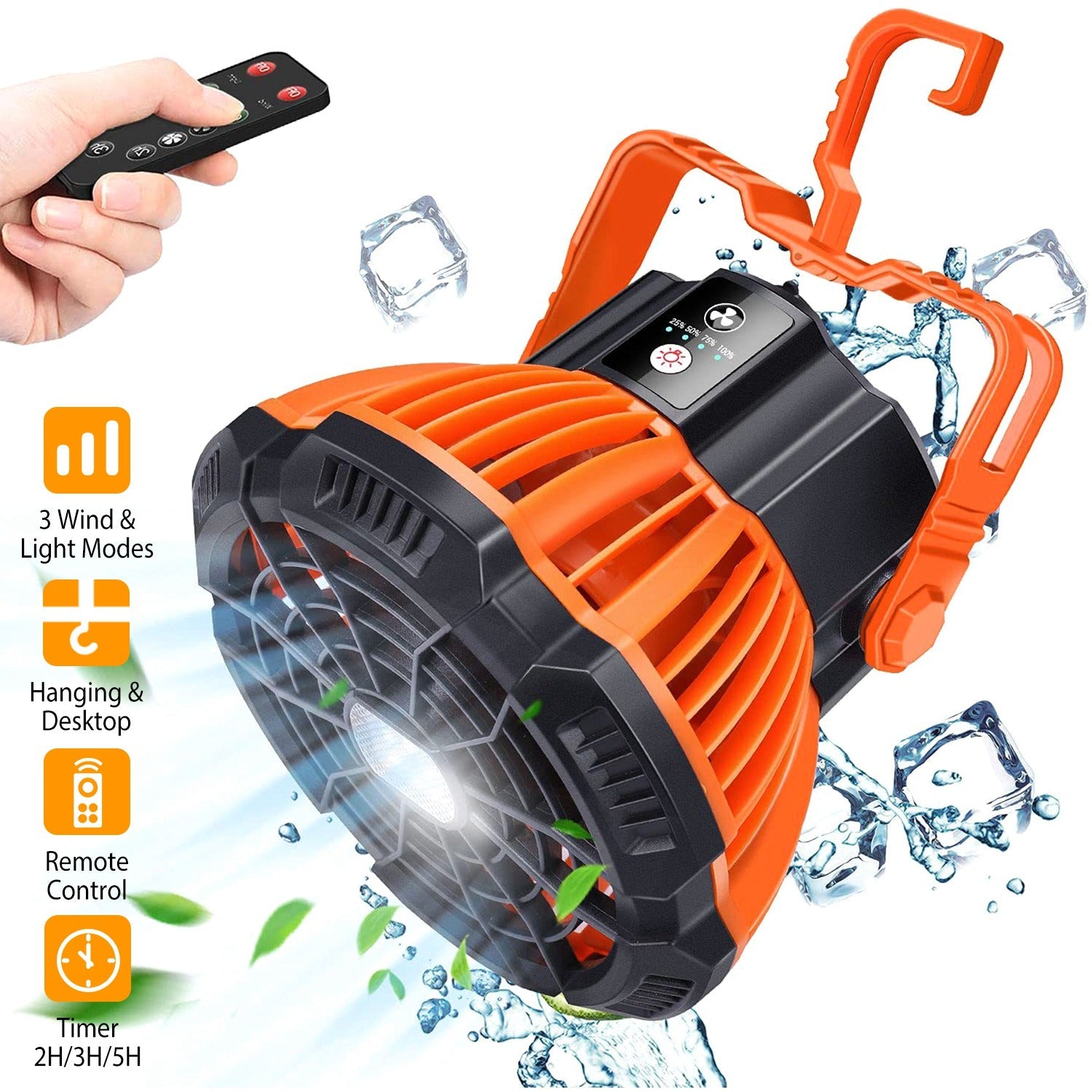 2-in-1 Portable Camping Lantern Electric Fan Sale Ebay