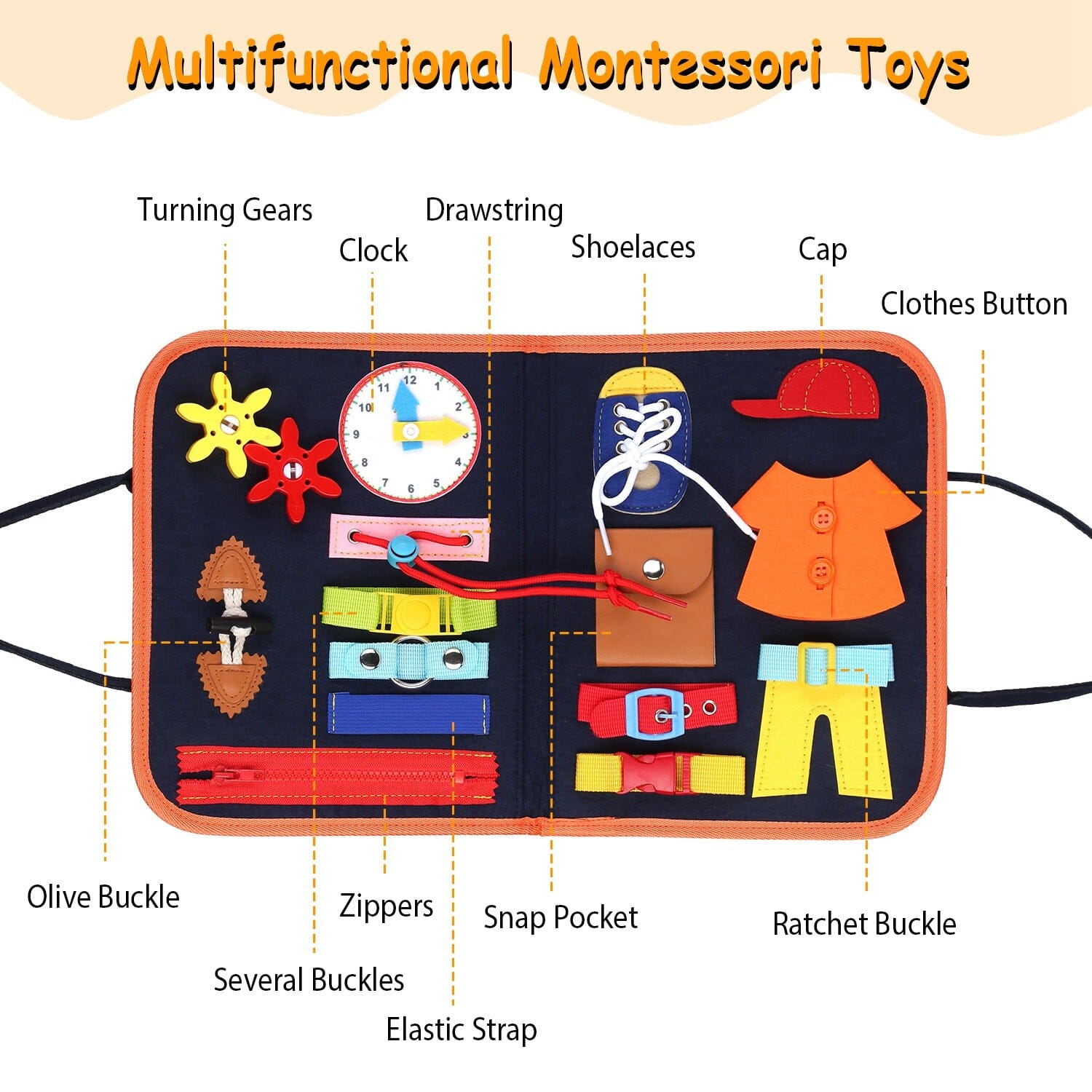 Kids Busy Board Sensory Activity Board Preschool Learning Toys Comfortable Online