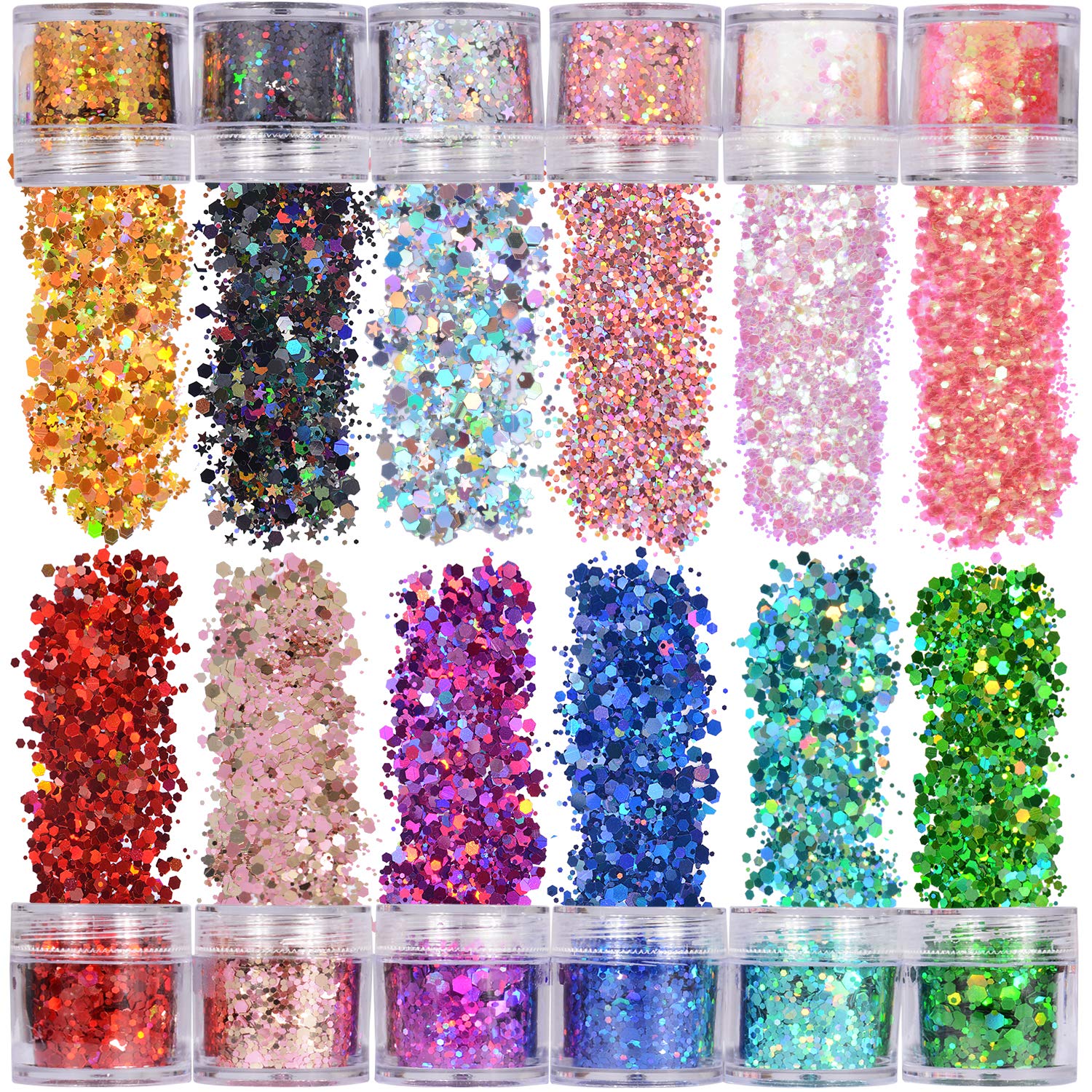 12-Piece: Holographic Chunky Glitters Sale Best Wholesale