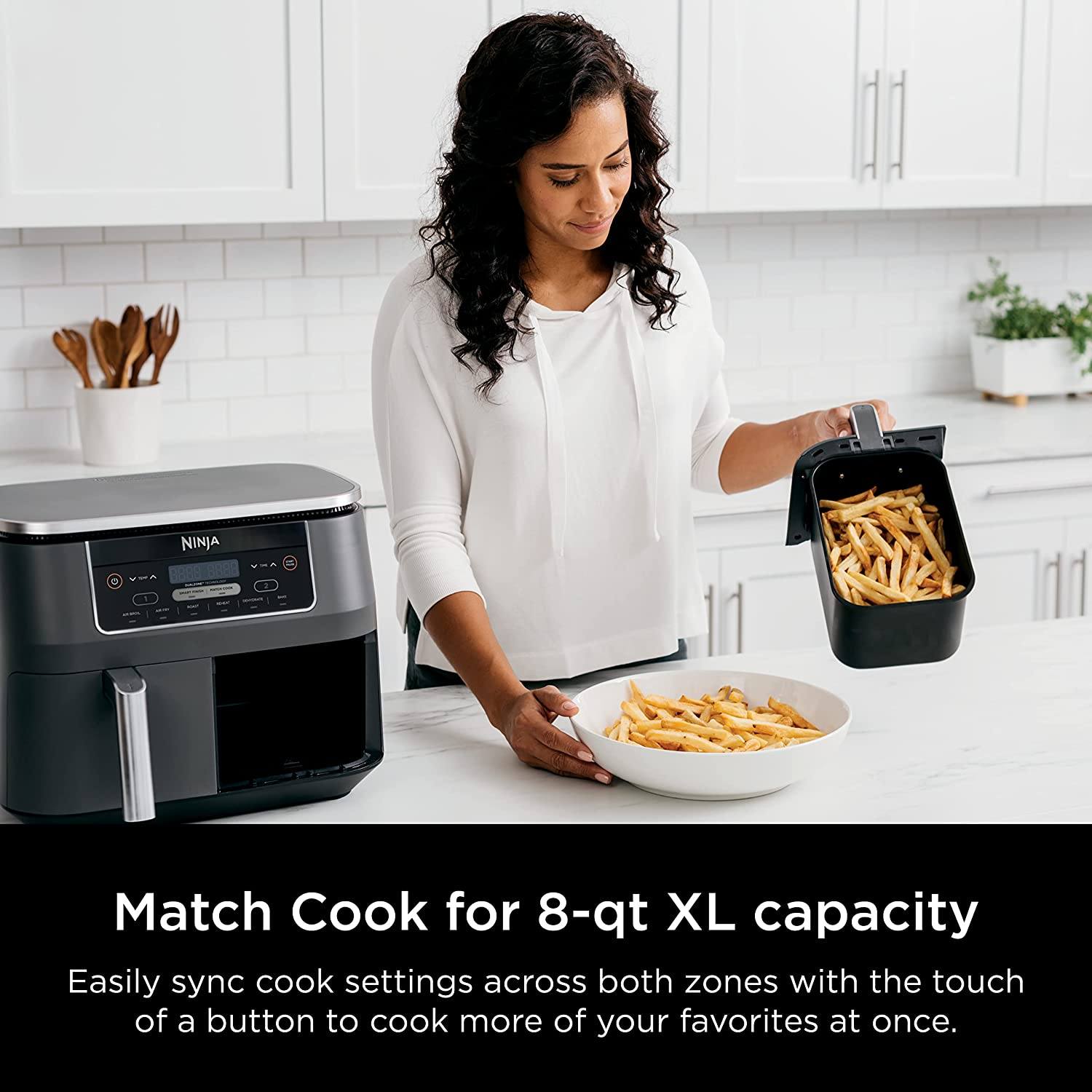 Ninja DZ201 Foodi 8 Quart 6-in-1 DualZone 2-Basket Air Fryer (Refurbished) Cheap Sale With Paypal