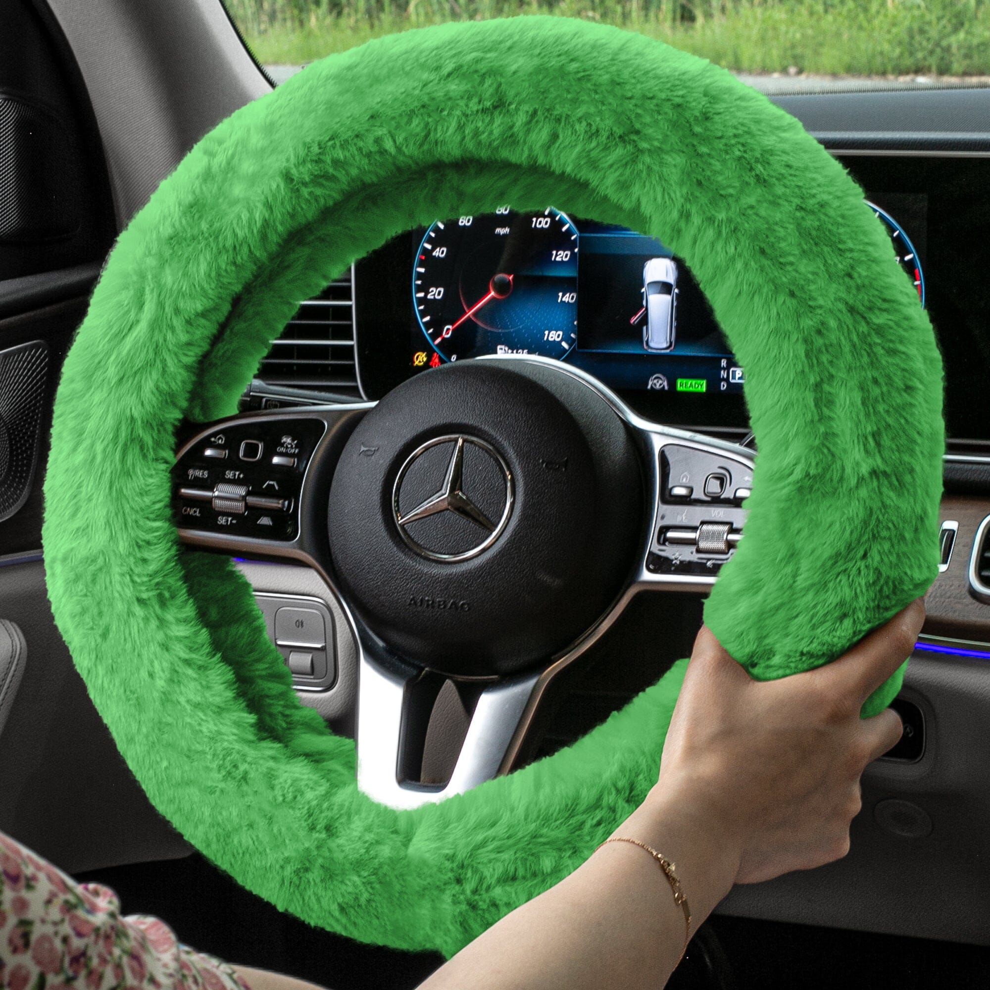 Doe16 Faux Rabbit Fur Steering Wheel Cover Outlet Choice