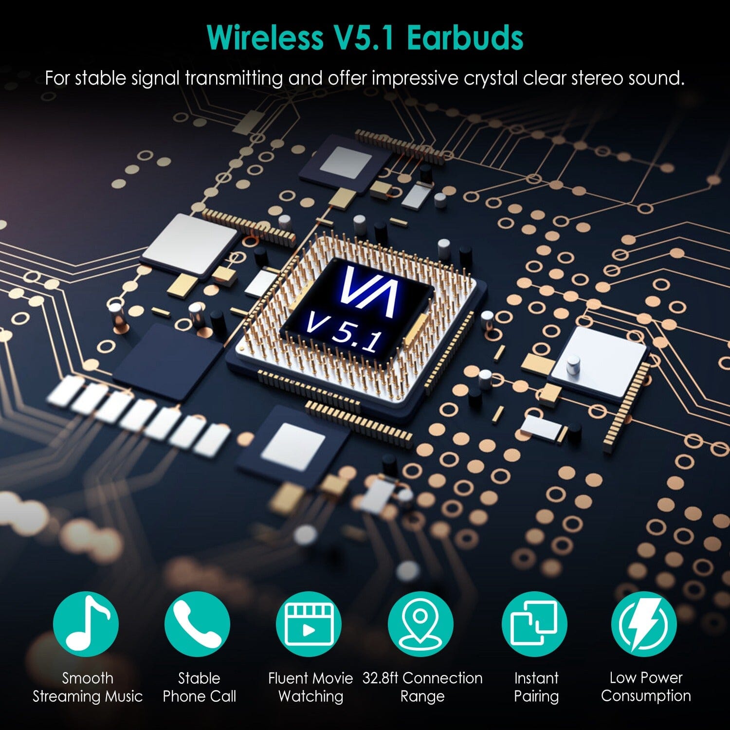 True Wireless Stereo V5.1 Earbuds Touch Control Sale Online Online