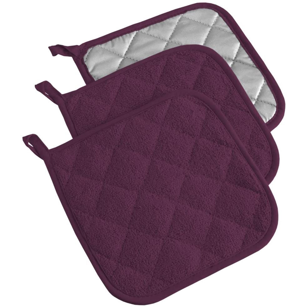 3-Piece: DII Basic Terry Collection Quilted 100% Cotton Potholder Buy Cheap Newest