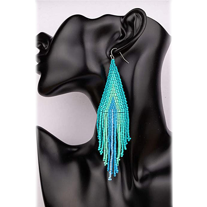 Boho Long Beaded Drop Earrings Pay With Visa For Sale