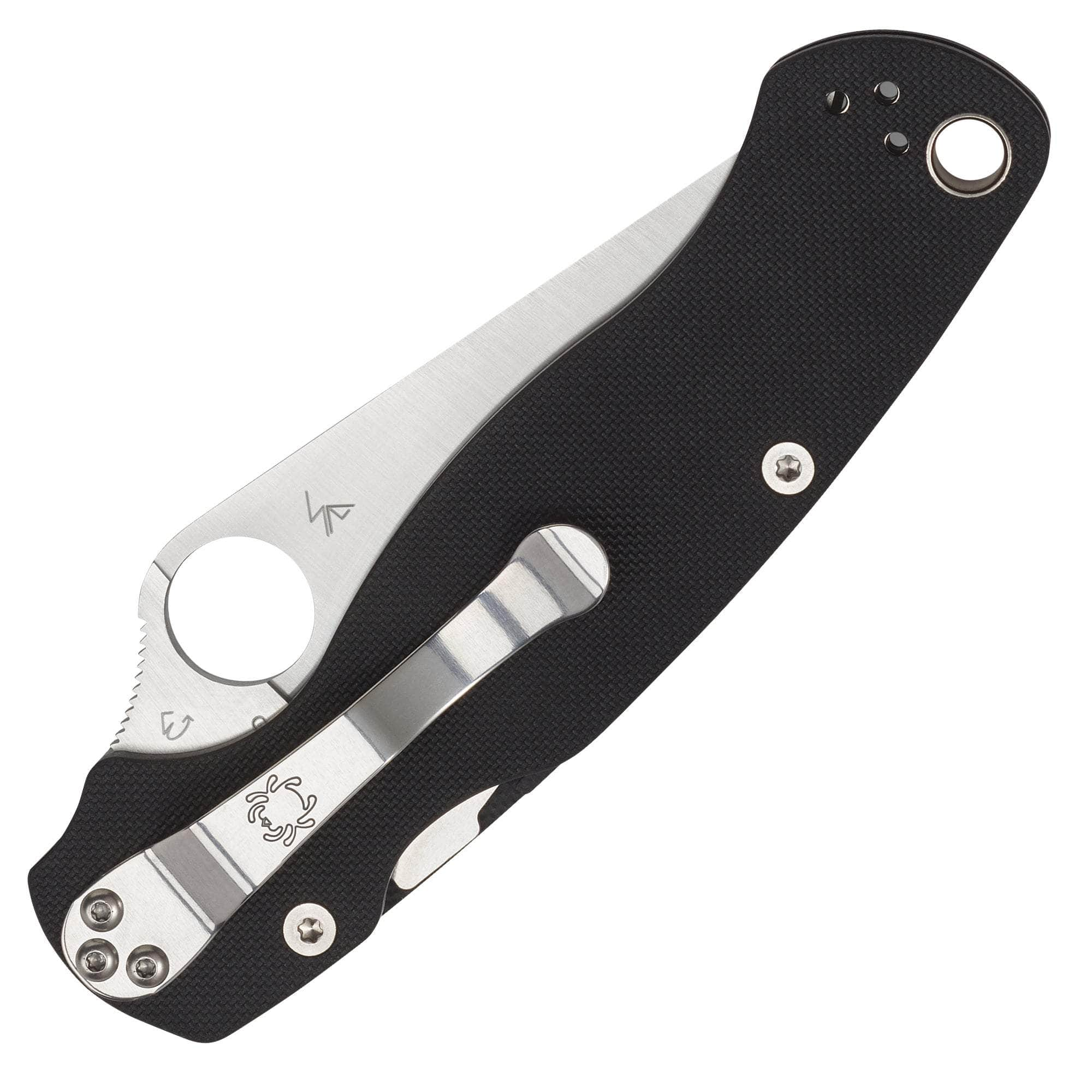 Spyderco Paramilitary 2, 3.44 S45V Plain Edge Blade, Black G-10 Handles - C81GP2 Outlet Explore