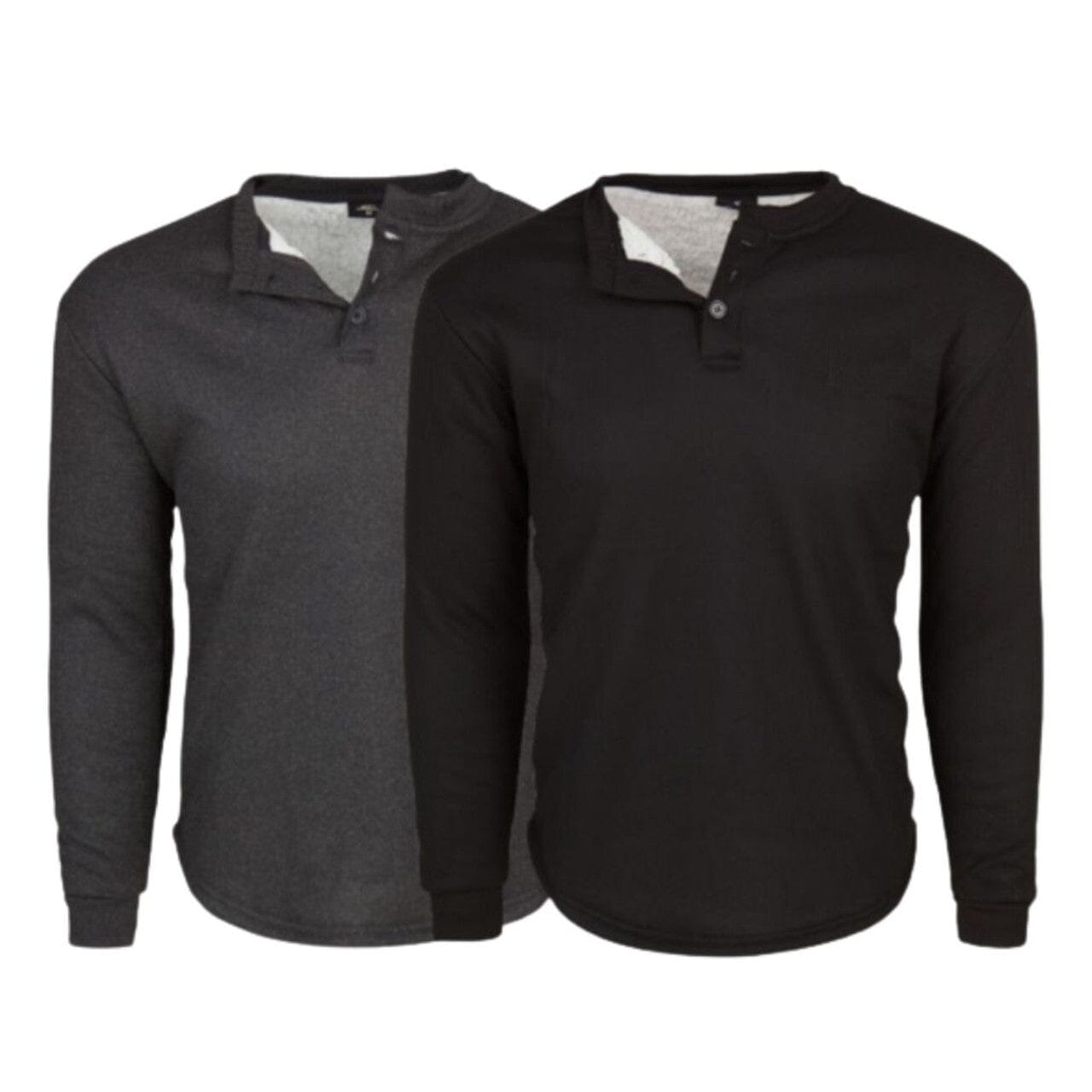 2-Pack: Men's Sherpa-Lined Waffle Thermal Henley Shirts Sale Extremely
