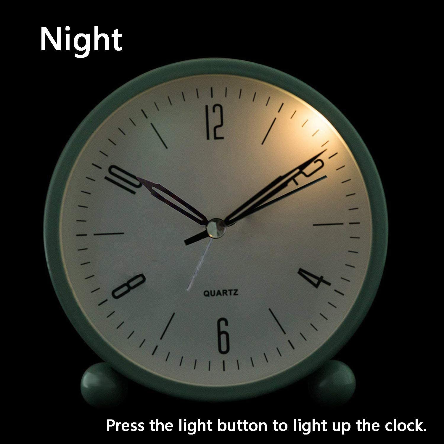 4 Super Silent Non Ticking Analog Alarm Clock with Night Light Online For Sale