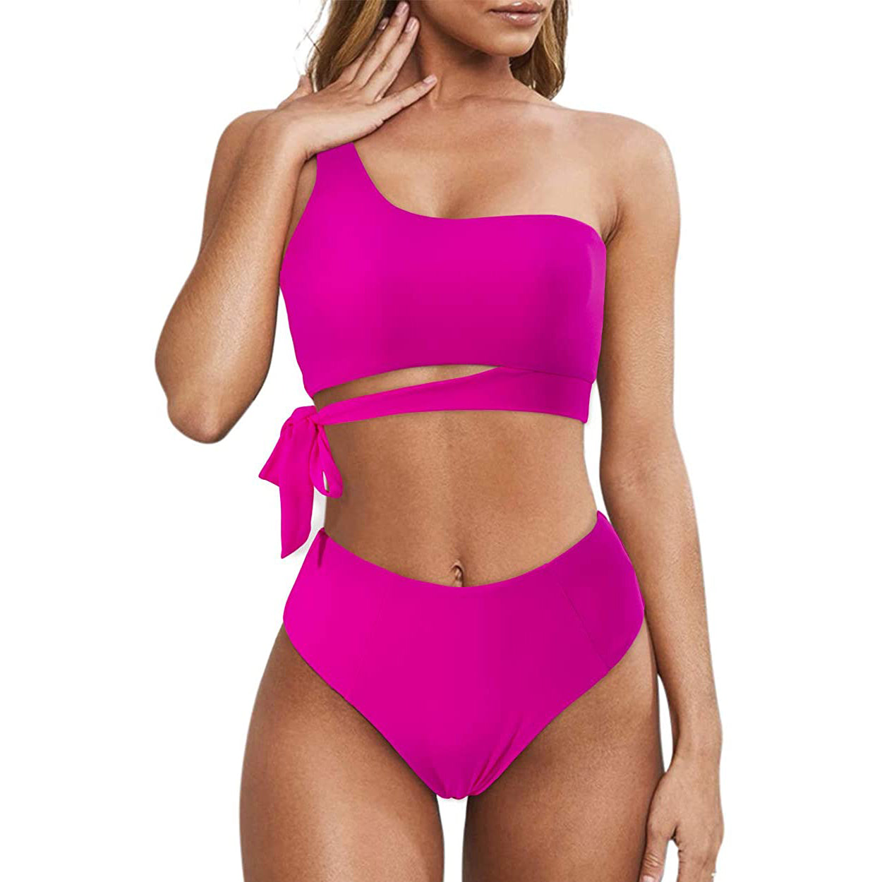 Women's One Shoulder High Waist Bikini Buy Cheap Clearance