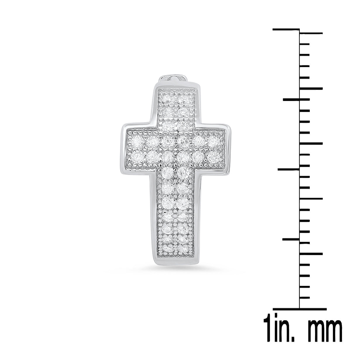 Ladies Sterling Silver and Simulated Diamonds Cross Huggie Earrings Clearance Manchester