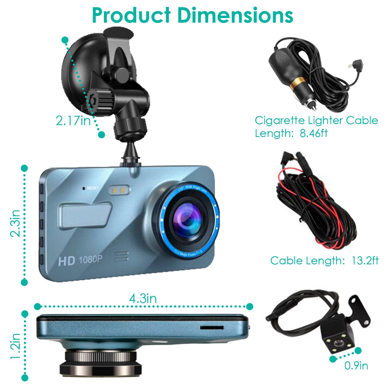 720P Dual Dash Car Camera Recorder with Motion Detection Light The Best Store To Get