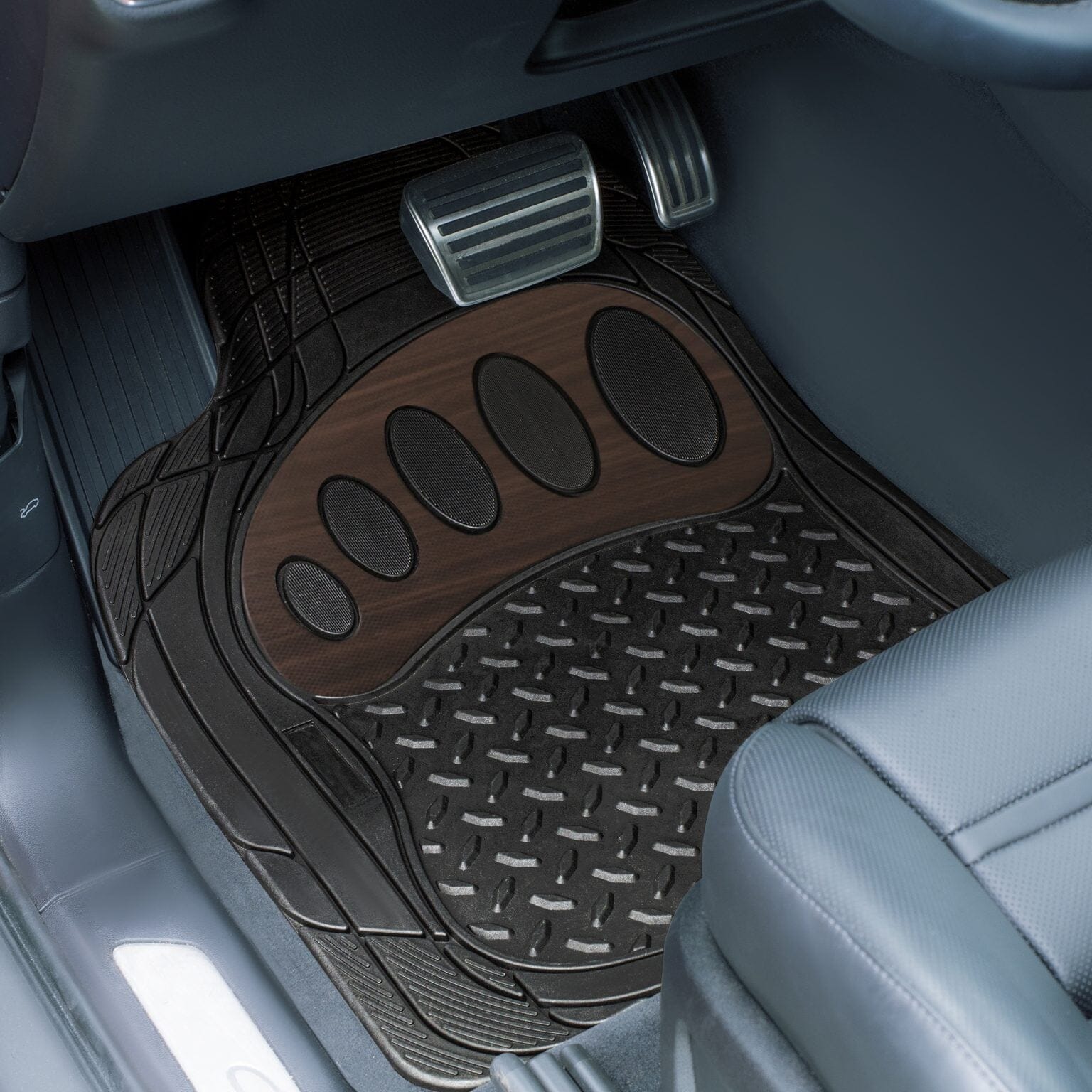 4-Piece Set: Trimmable ClimaProof Non-Slip Rubber Floor Mats With Footprint Design Best Seller For Sale