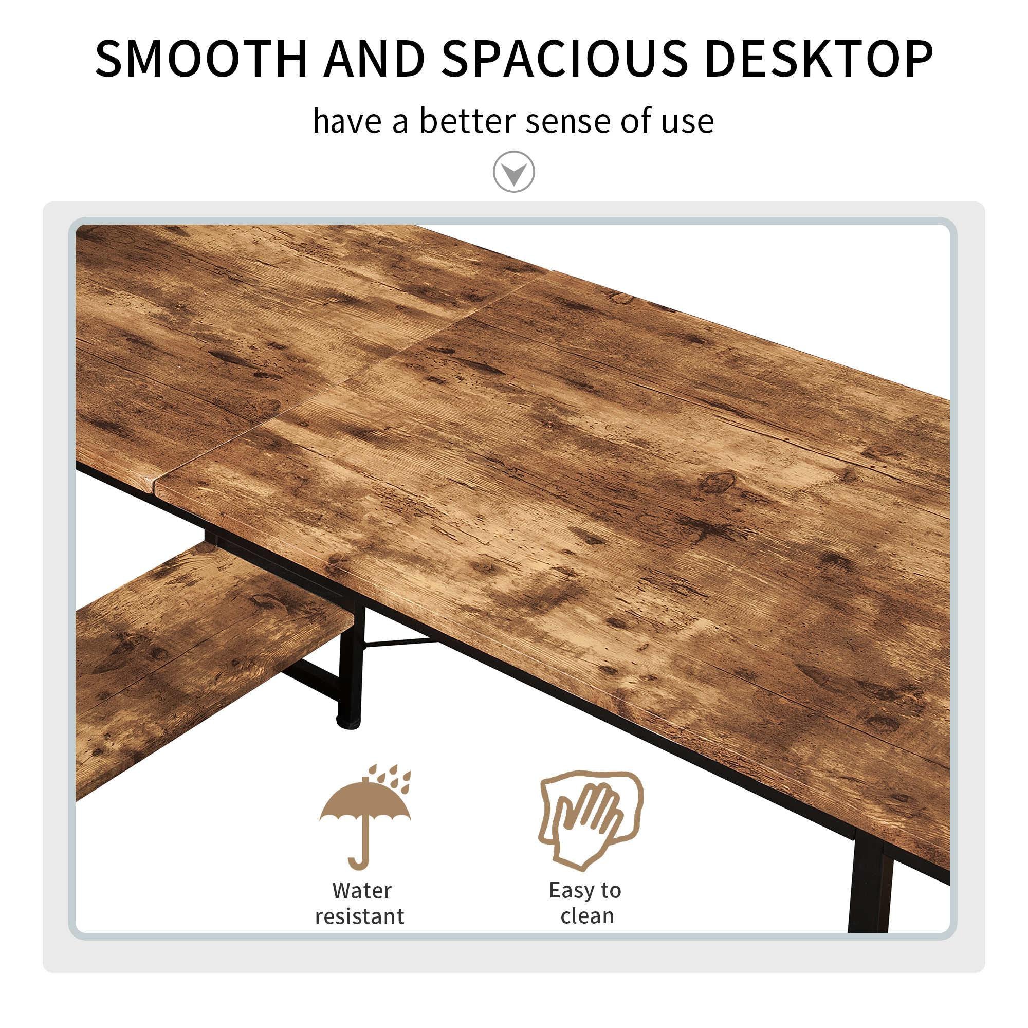 Computer Desk with 4 Tier Storage Shelves Large L-Shaped Clearance Shop