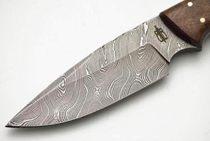 BnB Knives Drop Point Hunter, 4 Damascus Blade, Camel Bone Handle - BNB134652 Outlet Cheap Pice