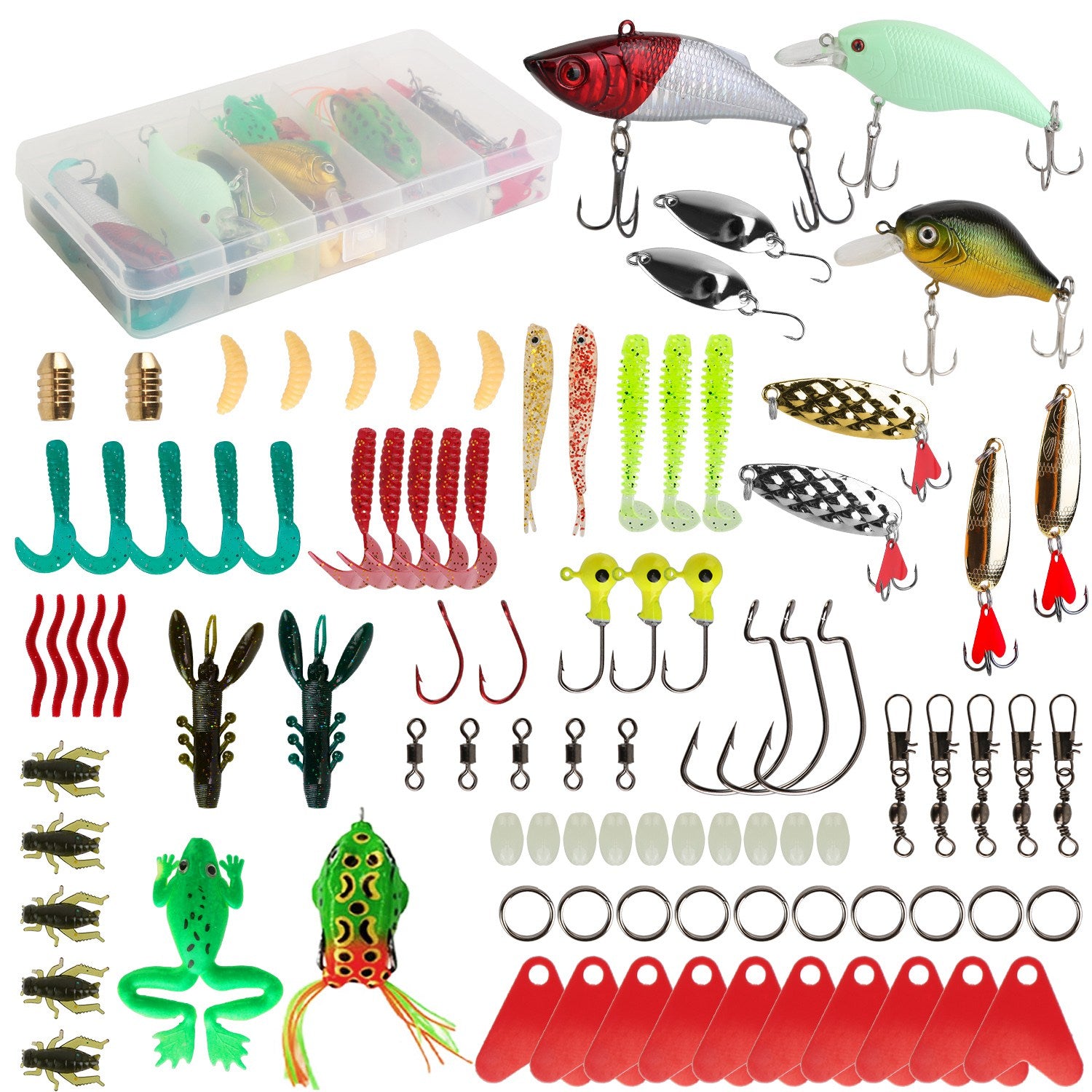 94-Piece: Fishing Lures Kit Soft Plastic Fishing Baits Set Outlet Best Pices