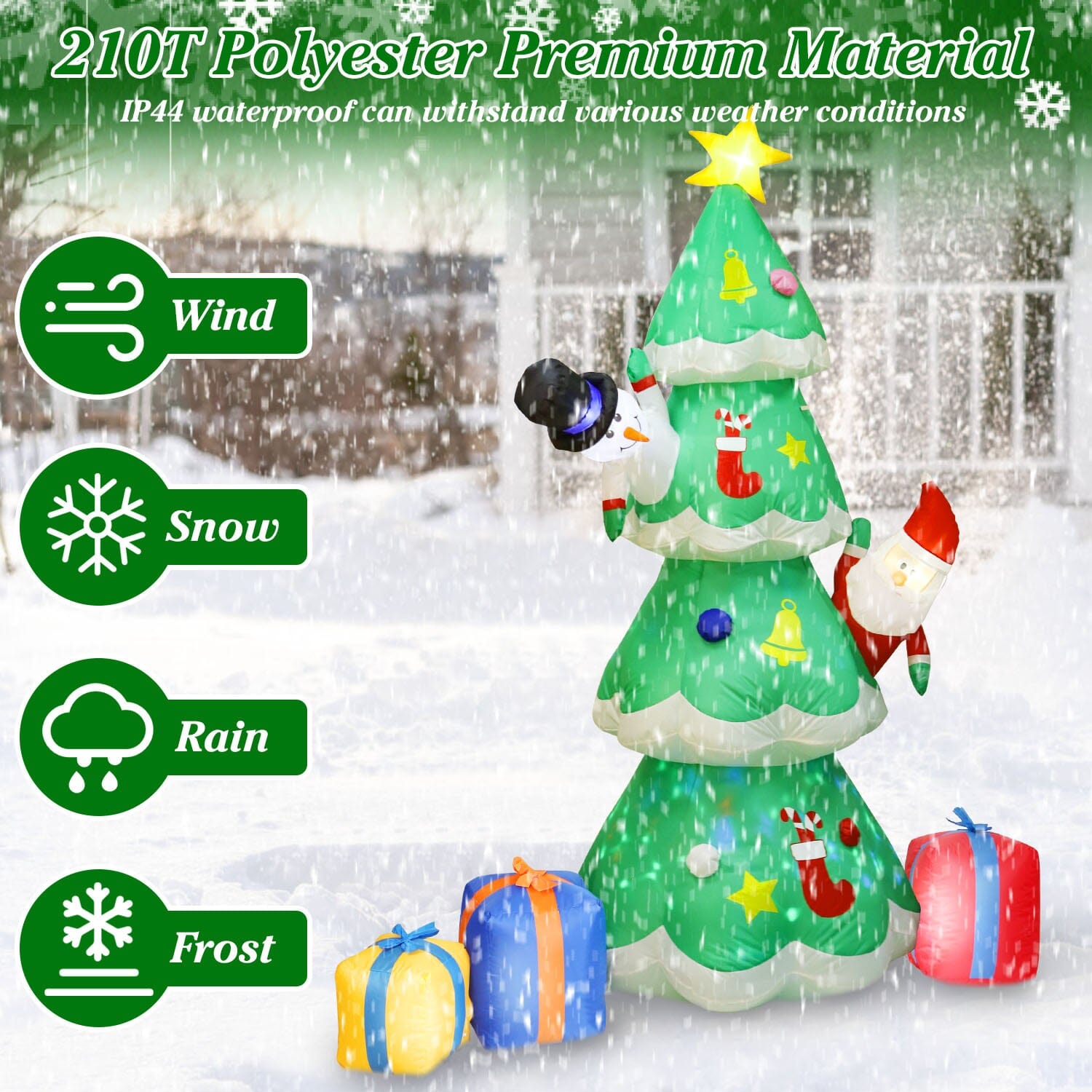 Christmas Tree Inflatable Decoration with LED Light Built-in Air Blower Discount Footaction