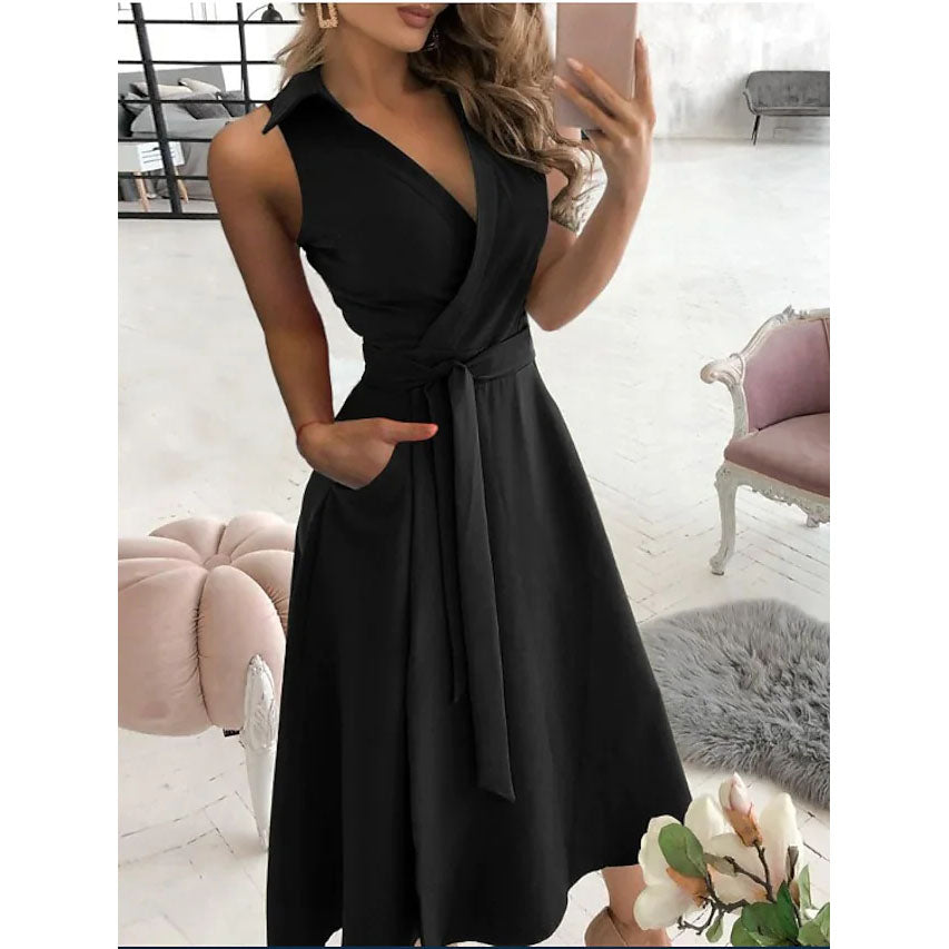 Women's V-Neck Sleeveless Long Dress Store Cheap Online