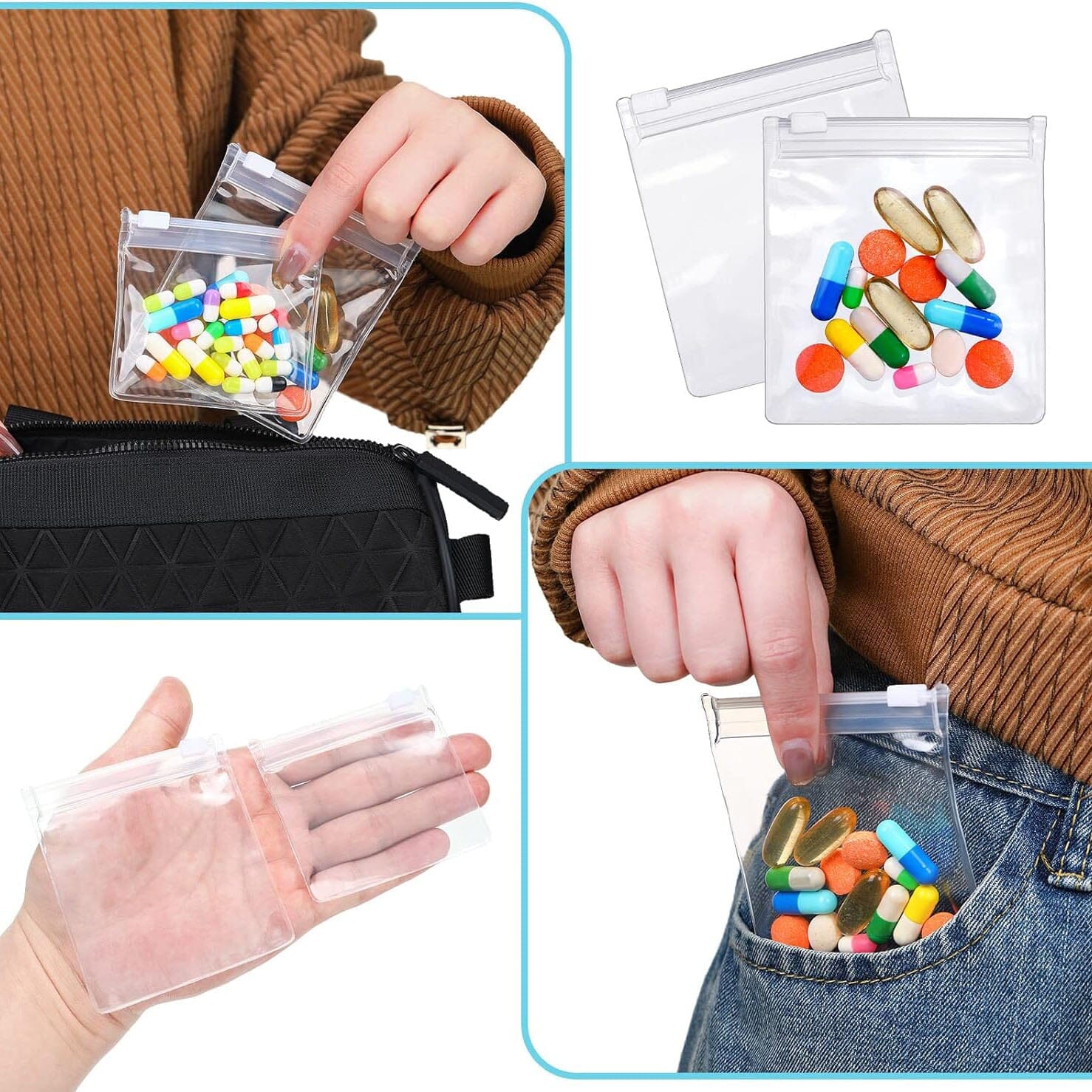 24-Piece: Zippered Pill Pouch Bags Store Cheap Online