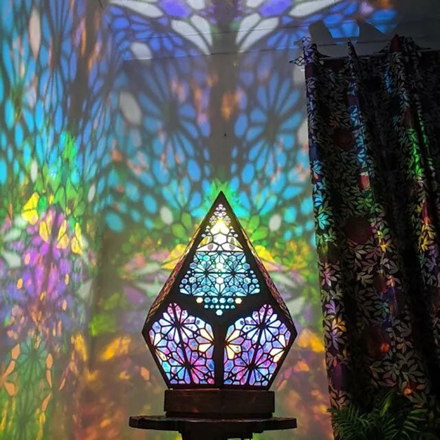 Bohemian Diamond Pole Star Projector Night Light Cheap Fake