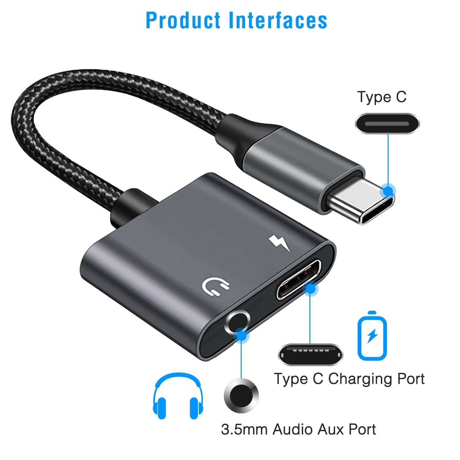 Type C to 3.5mm Headphone Charger Adapter USB C to Aux Audio Jack Pay With Visa Cheap Online