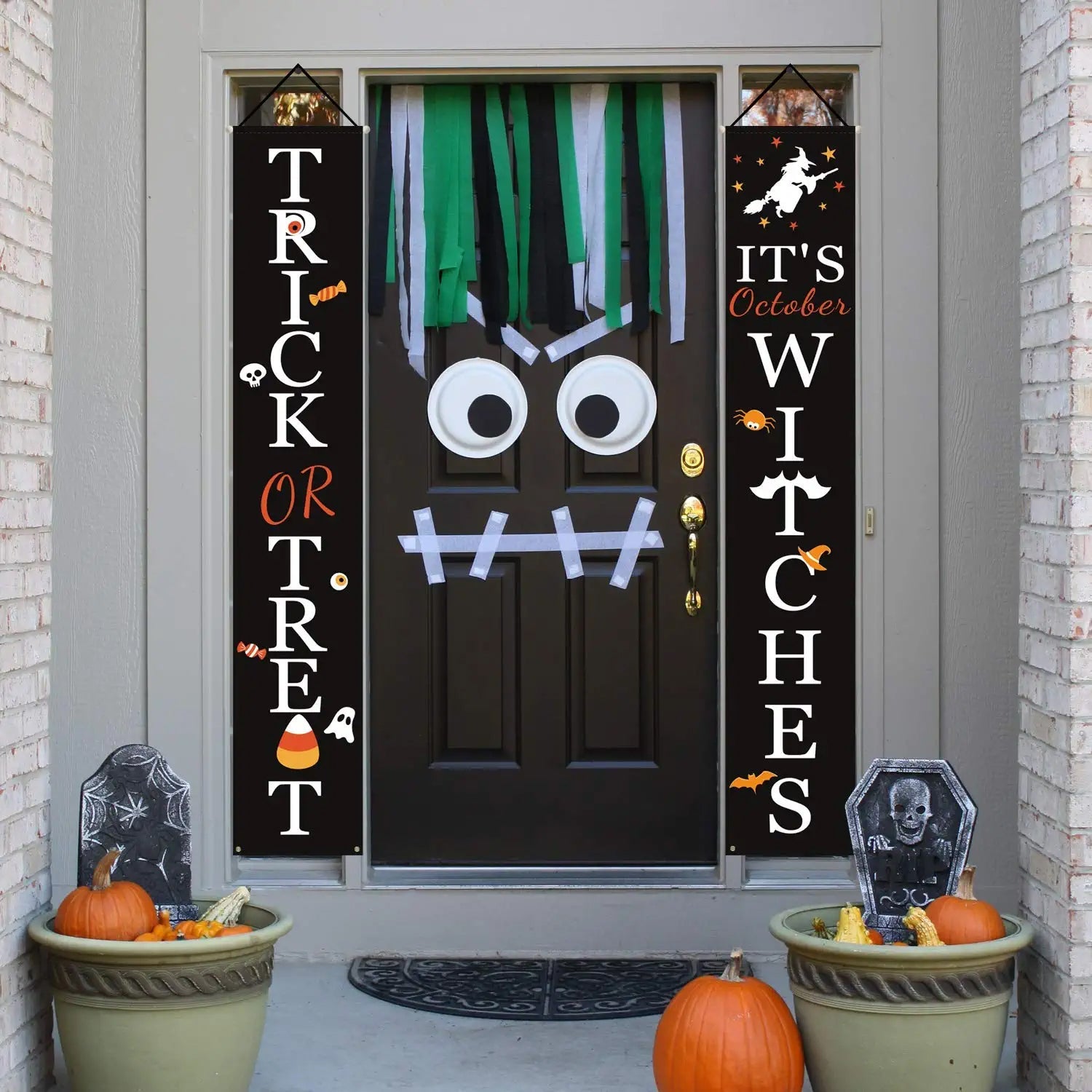 Halloween Porch Decoration October Witch Front Porch Banner Decorations Sale In China