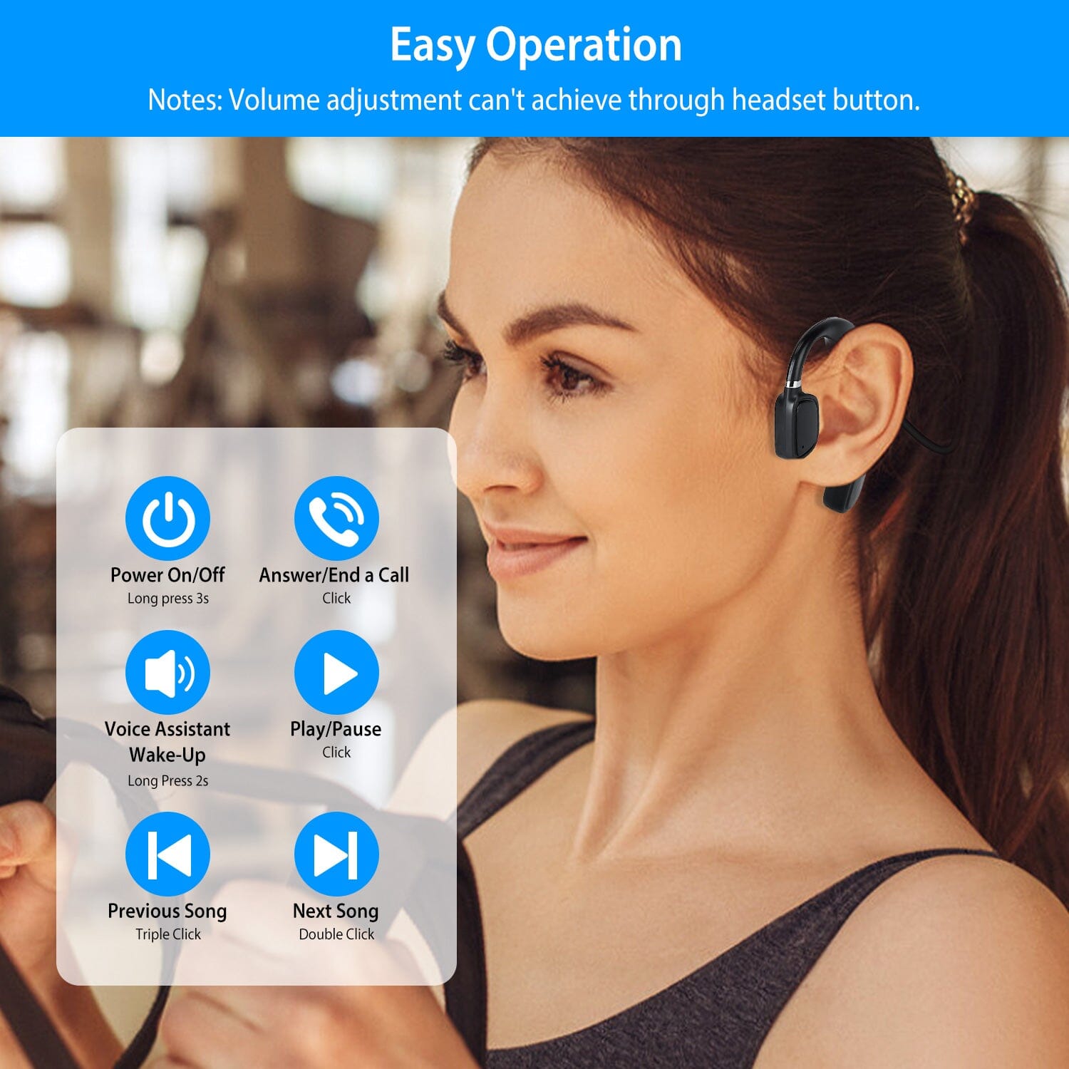 Wireless V5.1 Bone Conduction Earphones with Sensitive Mic Online Shop From China