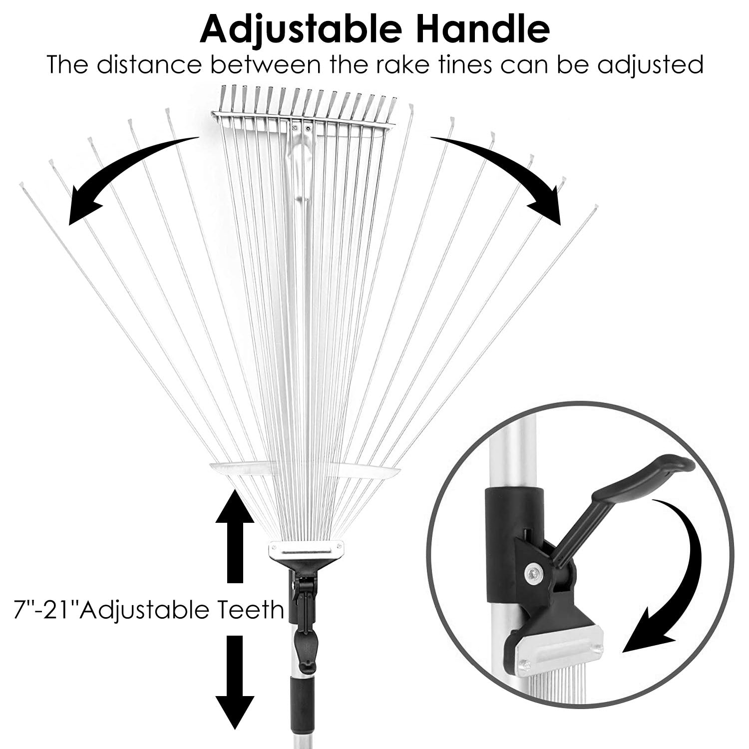 15-Teeth Expanding Stainless Steel Rake Discount Countdown Package