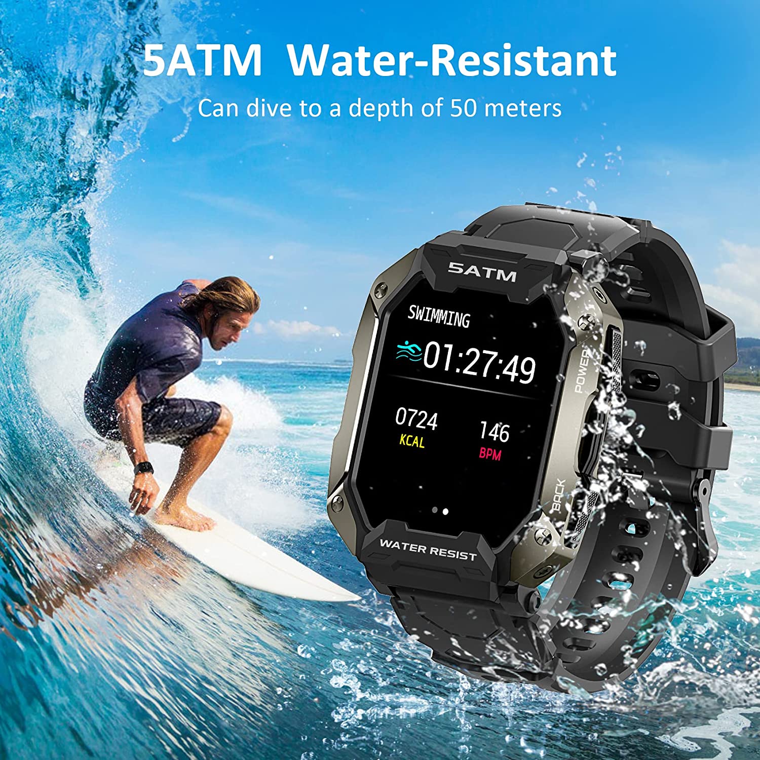 1.71 Tactical Military Sports Smart Watch Cheap Factory Outlet