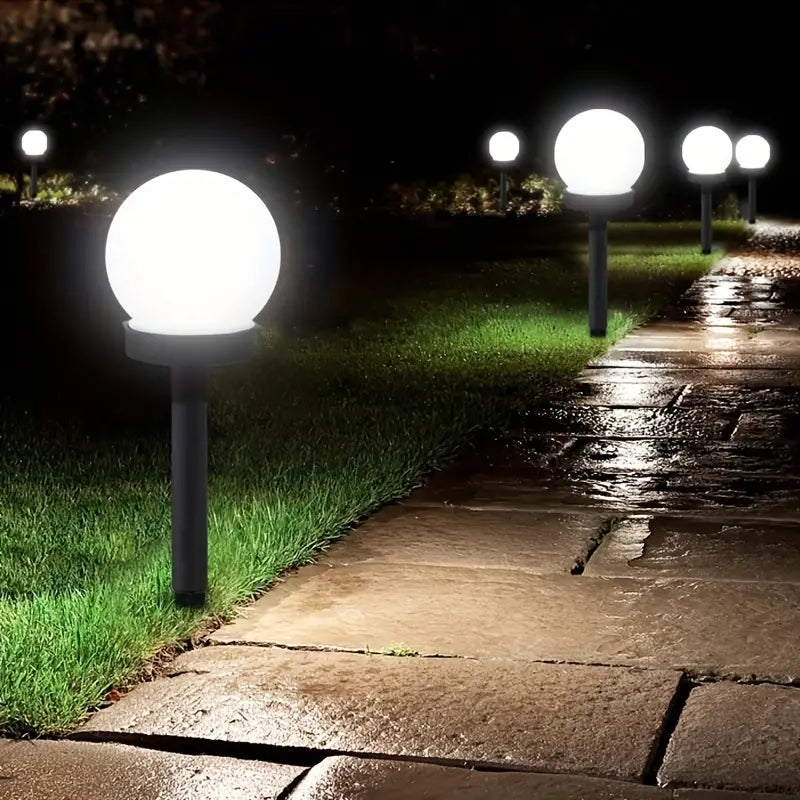 2-Pack: Solar LED Globe Powered Garden Light Outlet Buy