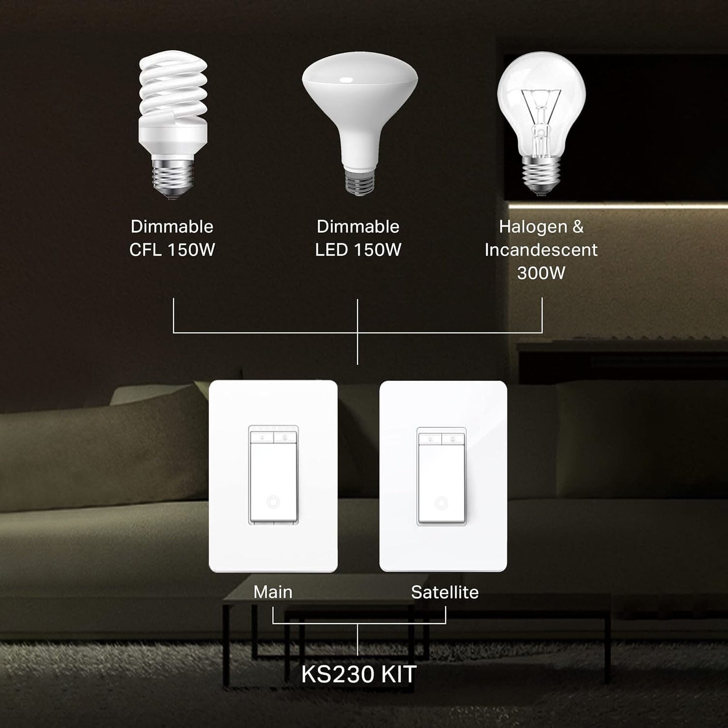 Kasa Smart 3 Way Dimmer Switch Kit  (Refurbished) Buy Online Cheap