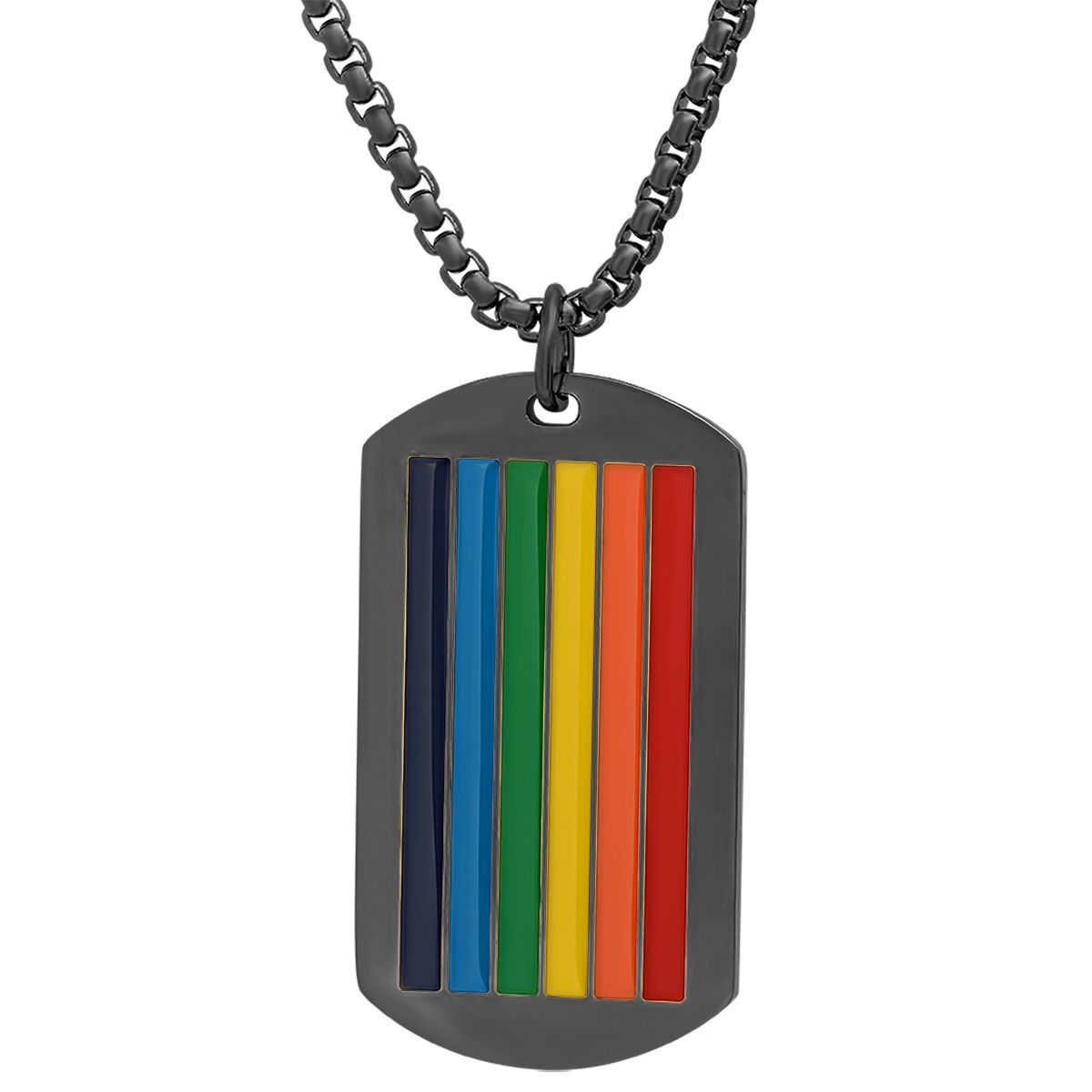 Men's Stainless Steel Rainbow Pride Dog Tag Pendant Outlet Geniue Stockist